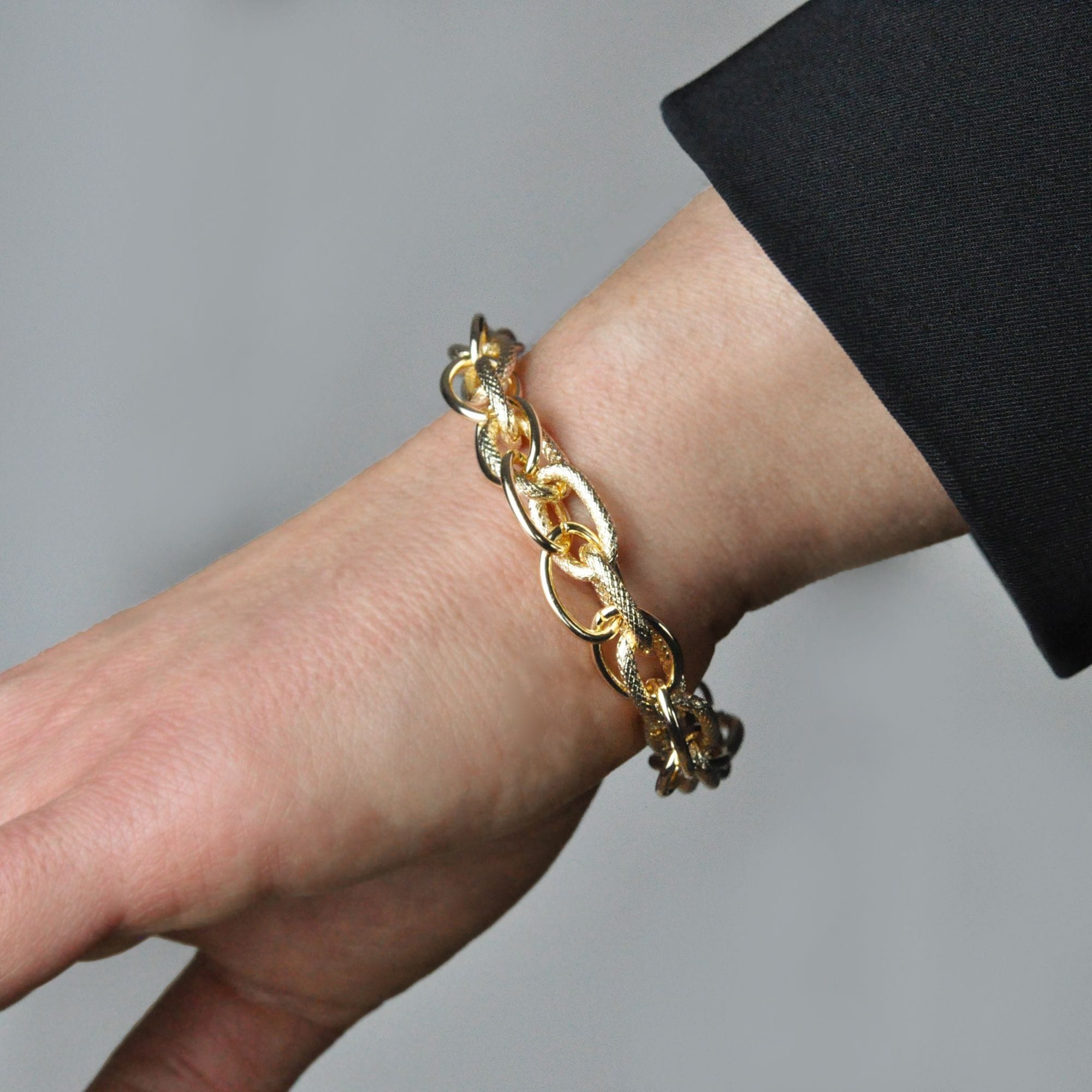 Steuer Armband »Metall vergoldet strukturiert 20cm«