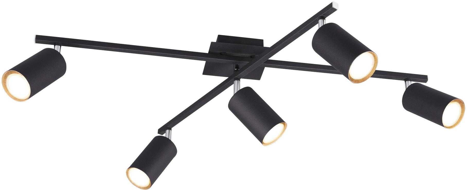TRIO Leuchten Deckenleuchte »Marley«, 5 flammig, Leuchtmittel GU10 | ohne Leuchtmittel, Deckenlampe, schwenkbar, Leuchmittel tauschbar