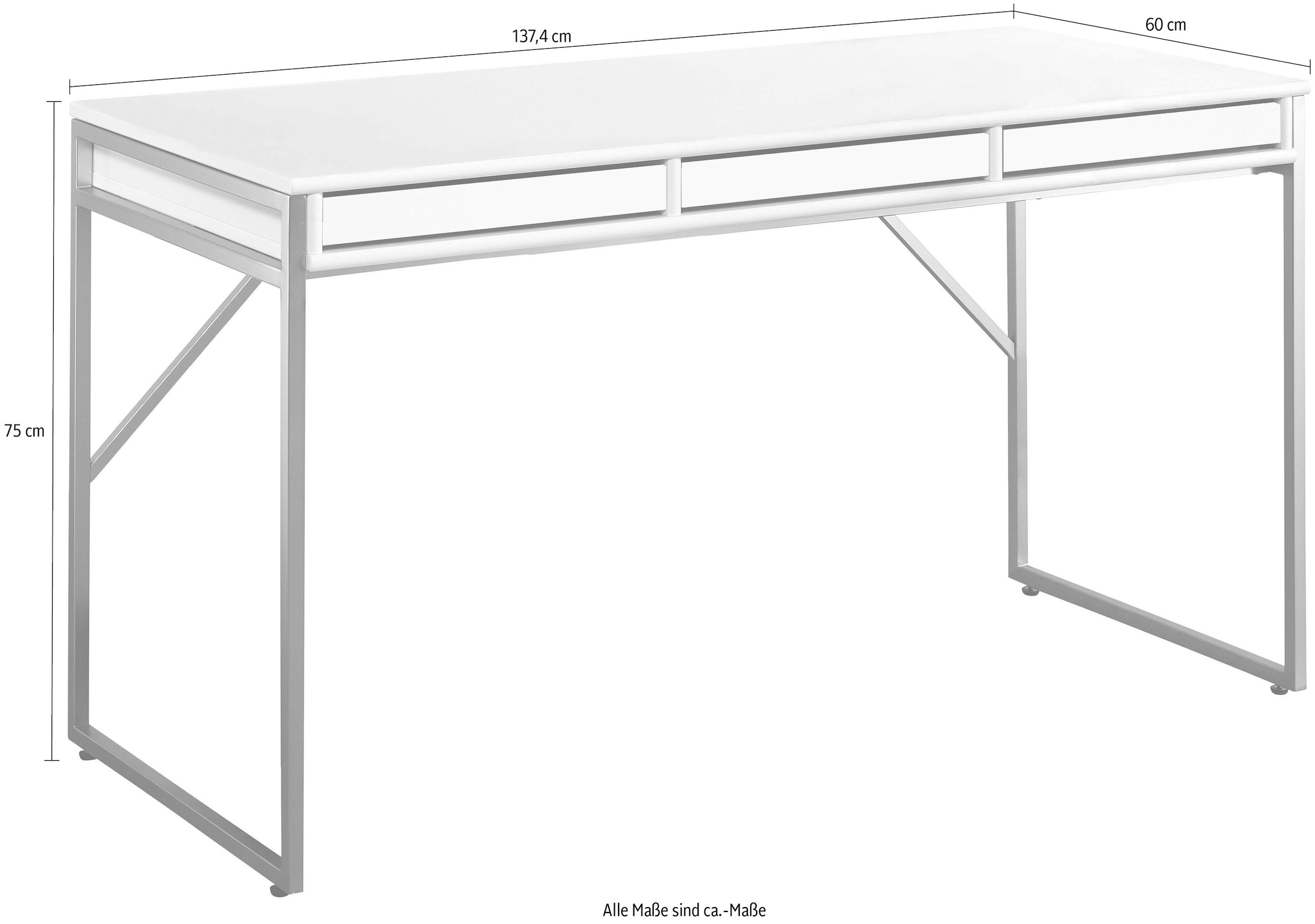 Hammel Furniture Schreibtisch »Mistral Bürotisch, Arbeitstisch, Tisch, Computertisch«, mit Gestell, B: 137,4 cm, Designmöbel