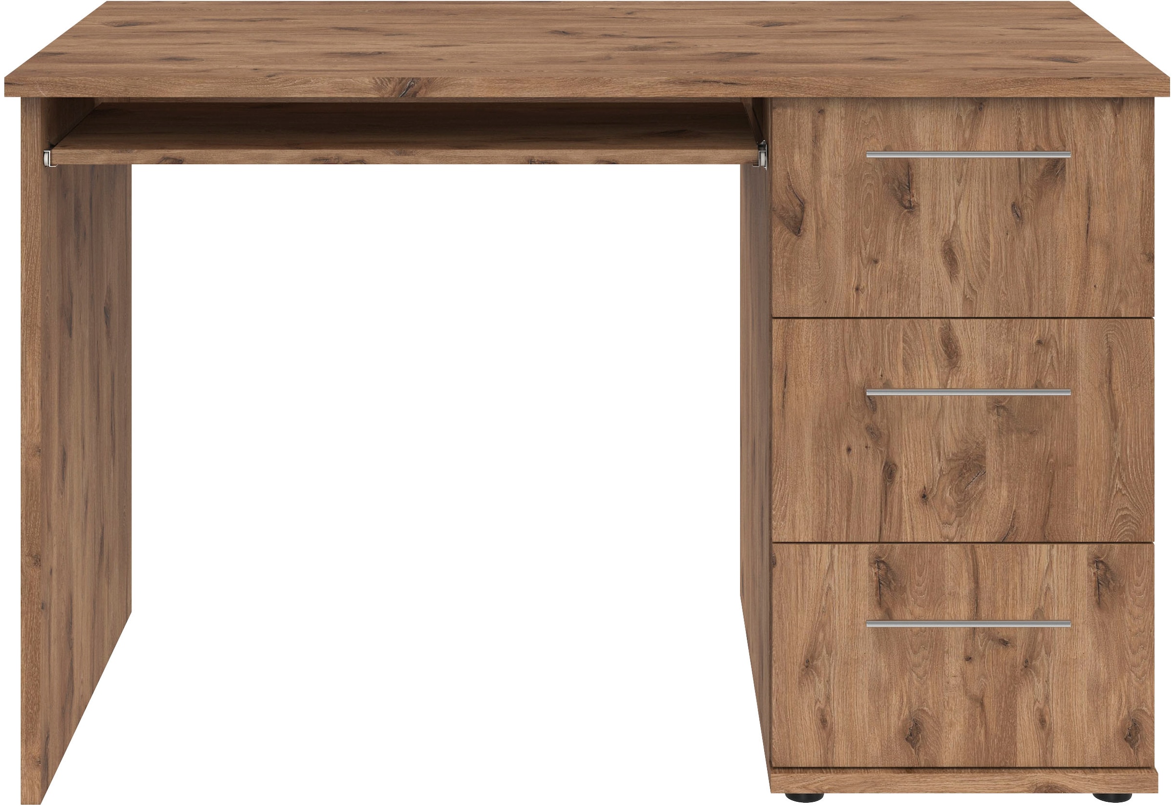 VOGL Möbelfabrik Schreibtisch »Tobi, optional mit Tastaturauszug,«, mit 3 Schubkästen, Breite 115 cm, Made in Germany