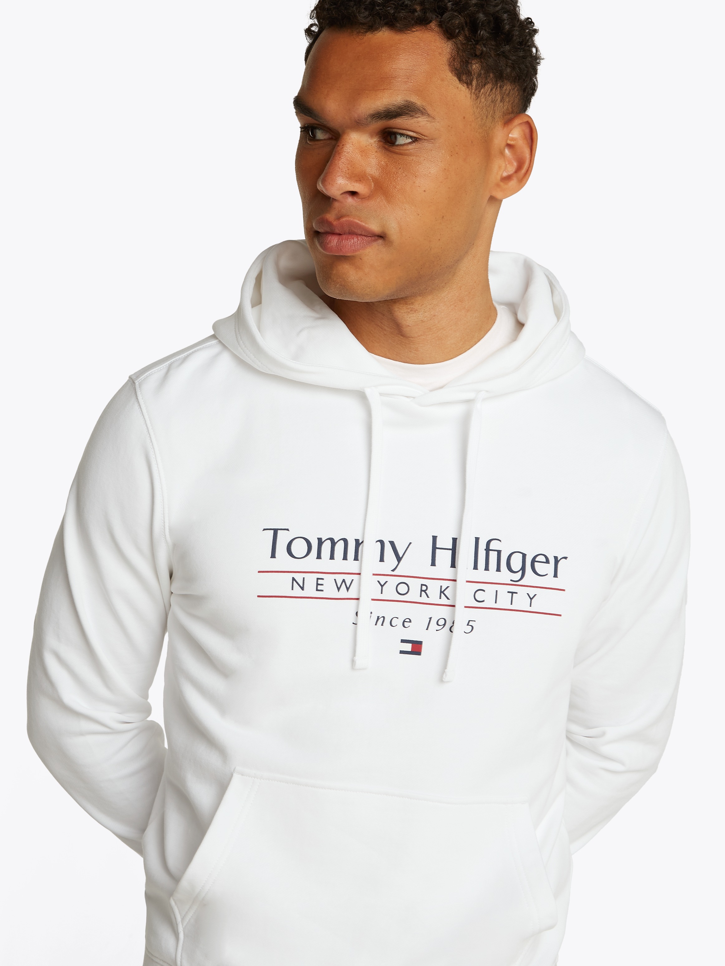 Tommy Hilfiger Hoodie "HILFIGER CENTER STACK HOODY", mit großem mehrfarbige günstig online kaufen