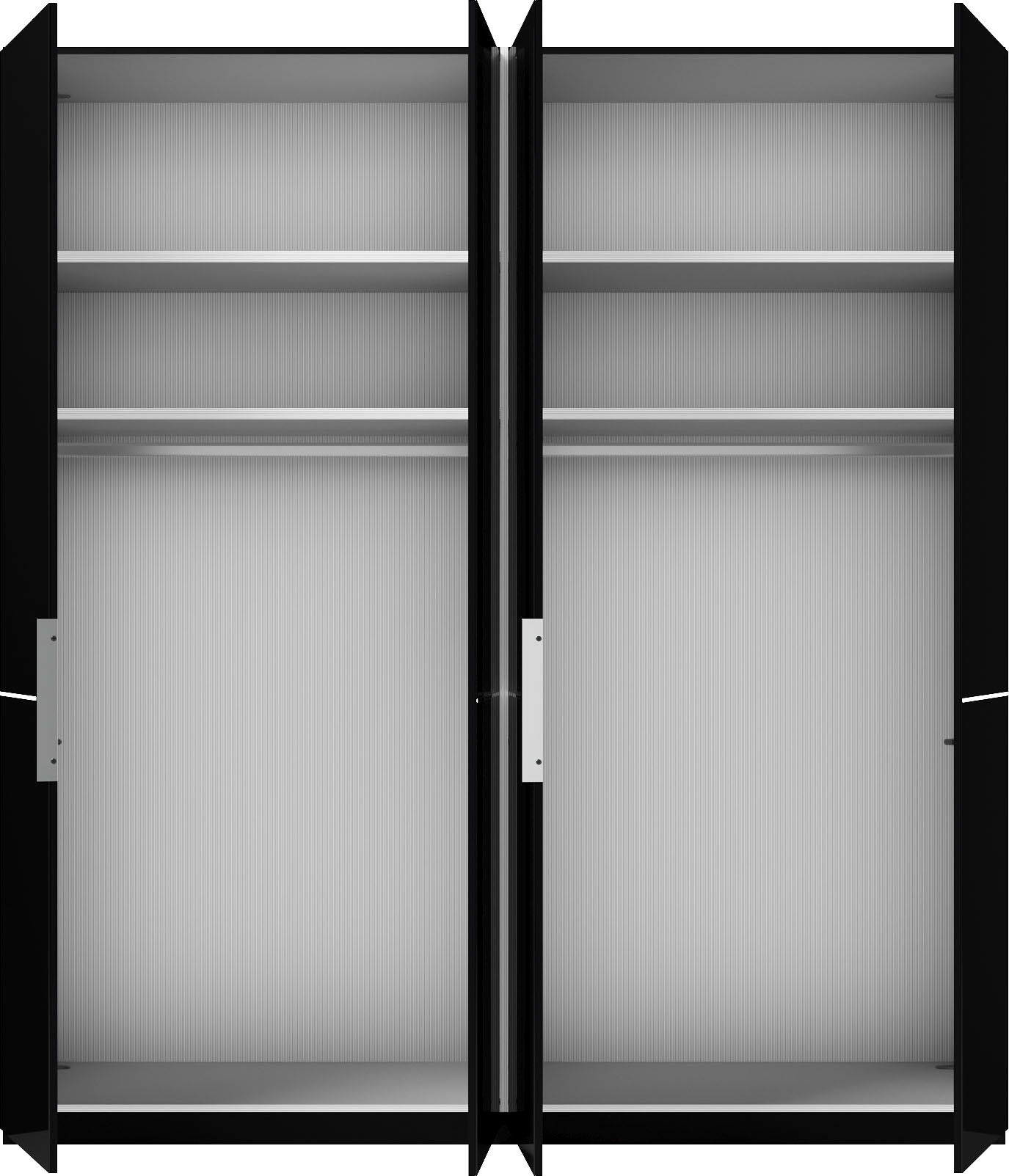 Thumbnail - Musterring Drehtürenschrank "Imola W", Einlegeböden und Kleiderstangen,mit Glastüren und Aufleistung in Chrom
