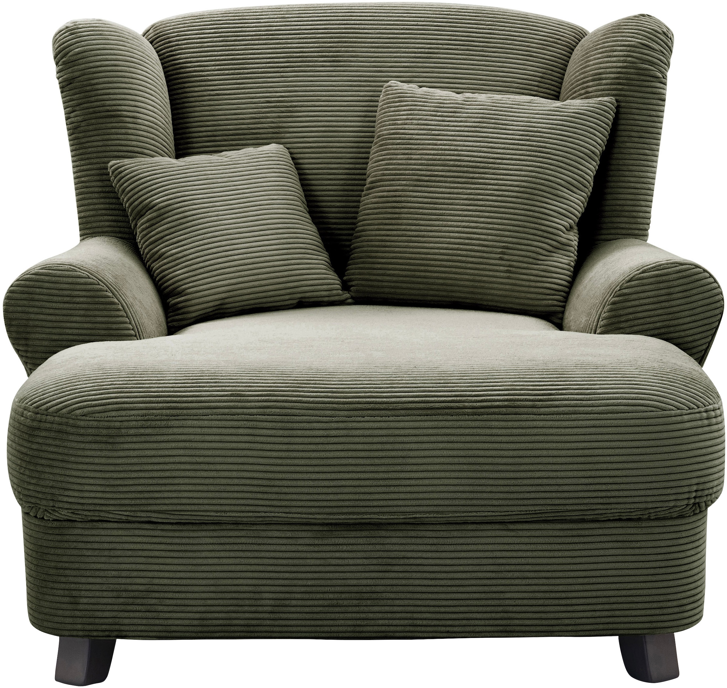 OTTO home XXL-Sessel "Oase, B: 120 cm, Sitzhöhe: 50 cm - OTTO. Verlässliche Qualität." Loungesessel mit 2 Zierkissen & Massivholzfüße