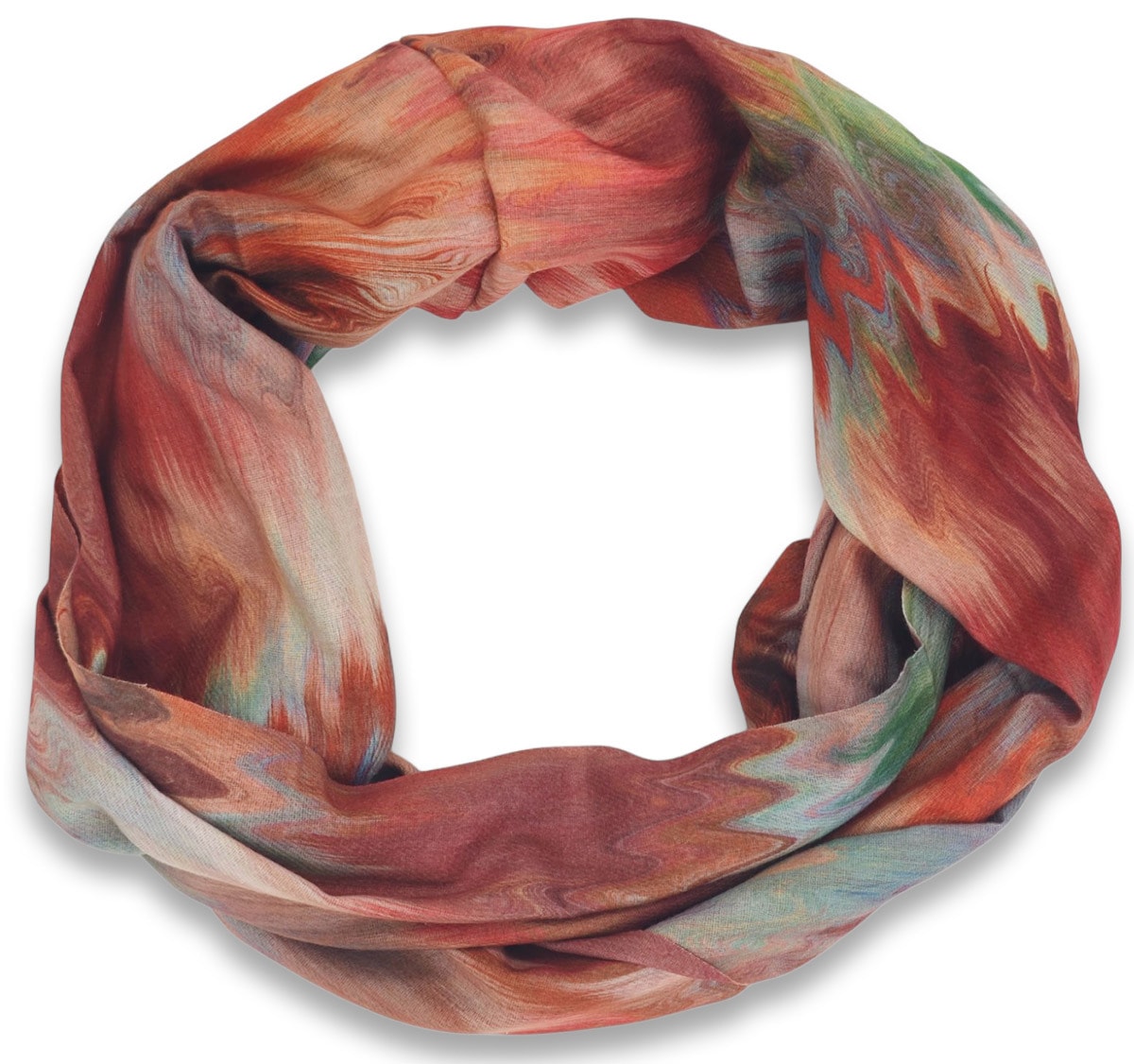 styleBREAKER Loop "Loop Schal mit Aquarell Wellenmuster" 1 Stk.