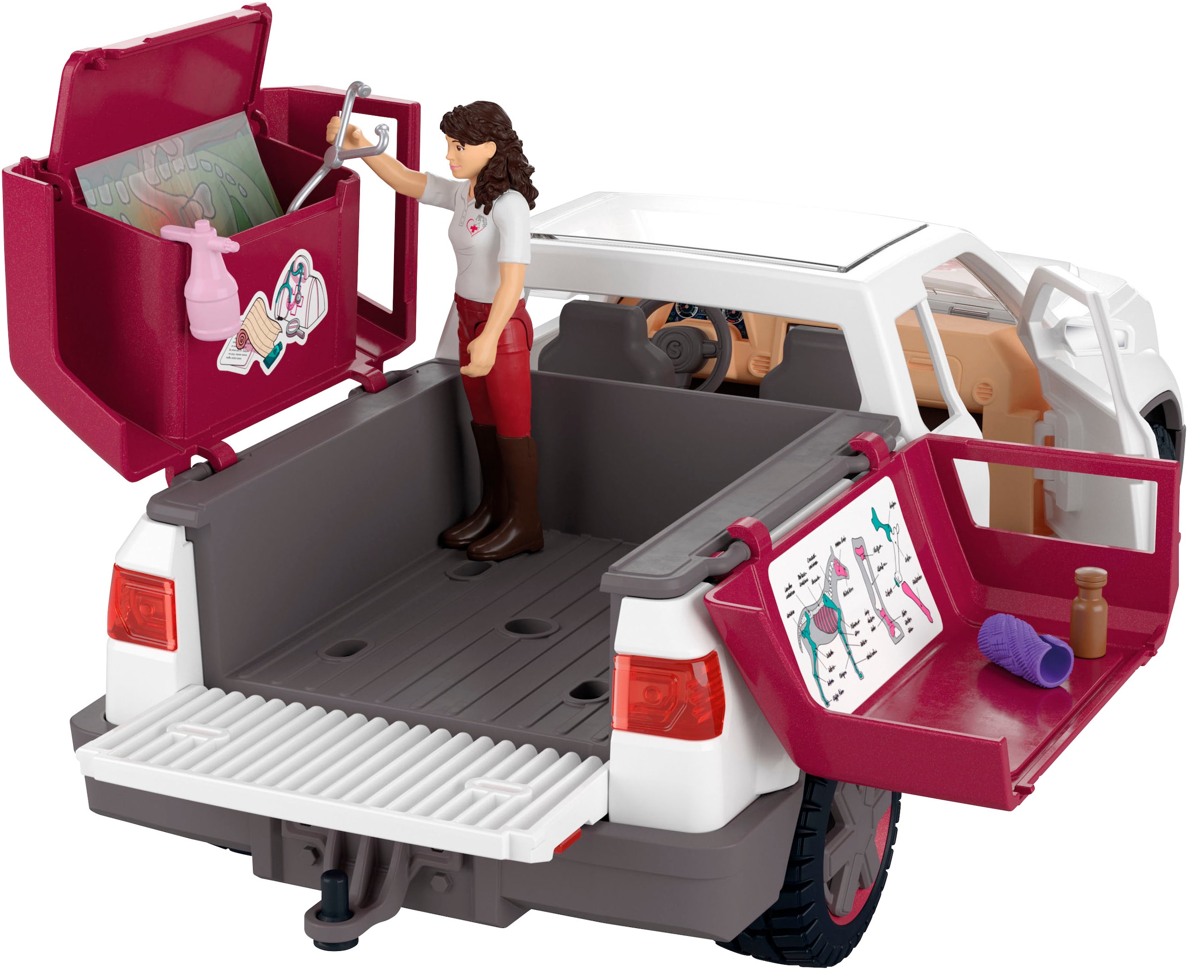 Schleich® Spielzeug-Auto »HORSE CLUB, Mobile Tierärztin mit Anhänger (42704)«, Made in Europe