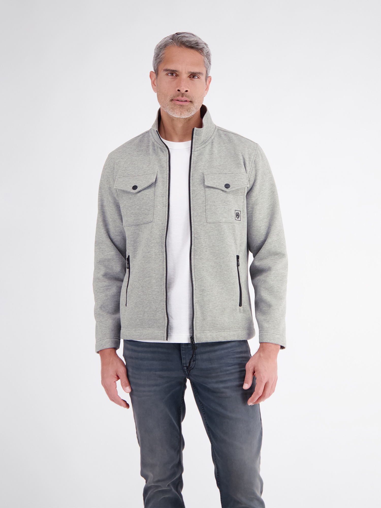 LERROS Sweatjacke "Sweatjacke mit cleaner Optik aus weichem Baumwollmix"
