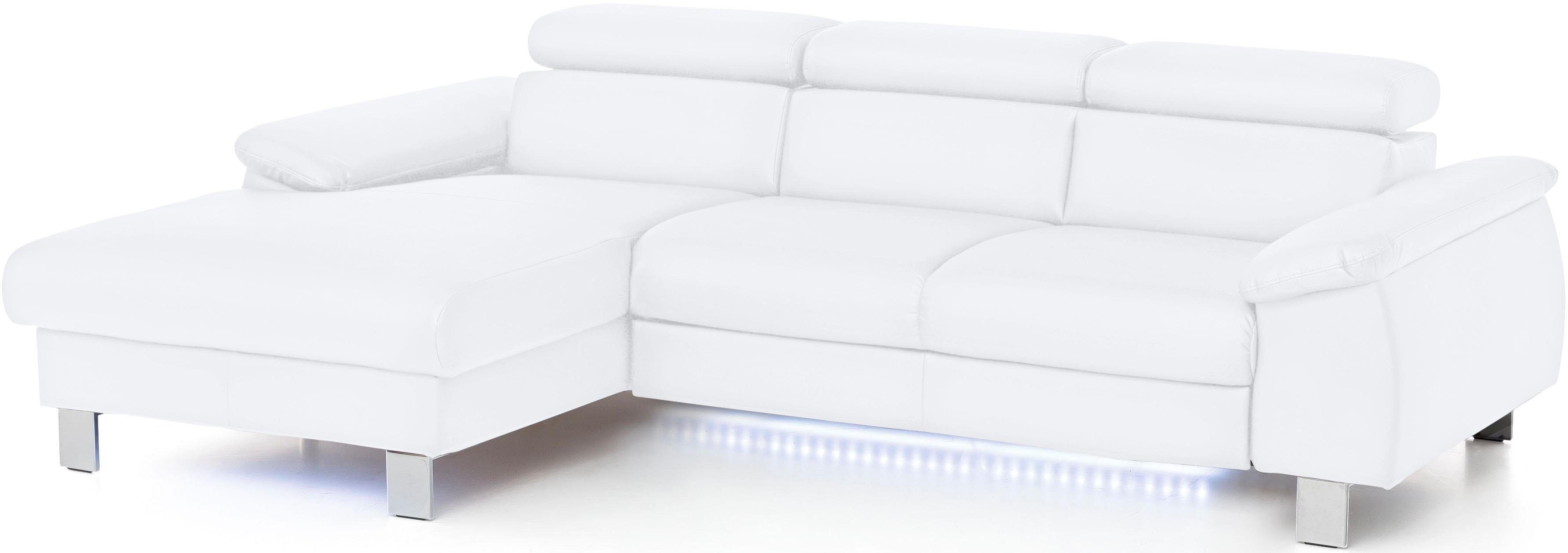 Thumbnail - COTTA Polstergarnitur "Komaris L-Form", (Set), Set bestehend aus: Ecksofa mit Kopfteilverstellung & Hocker