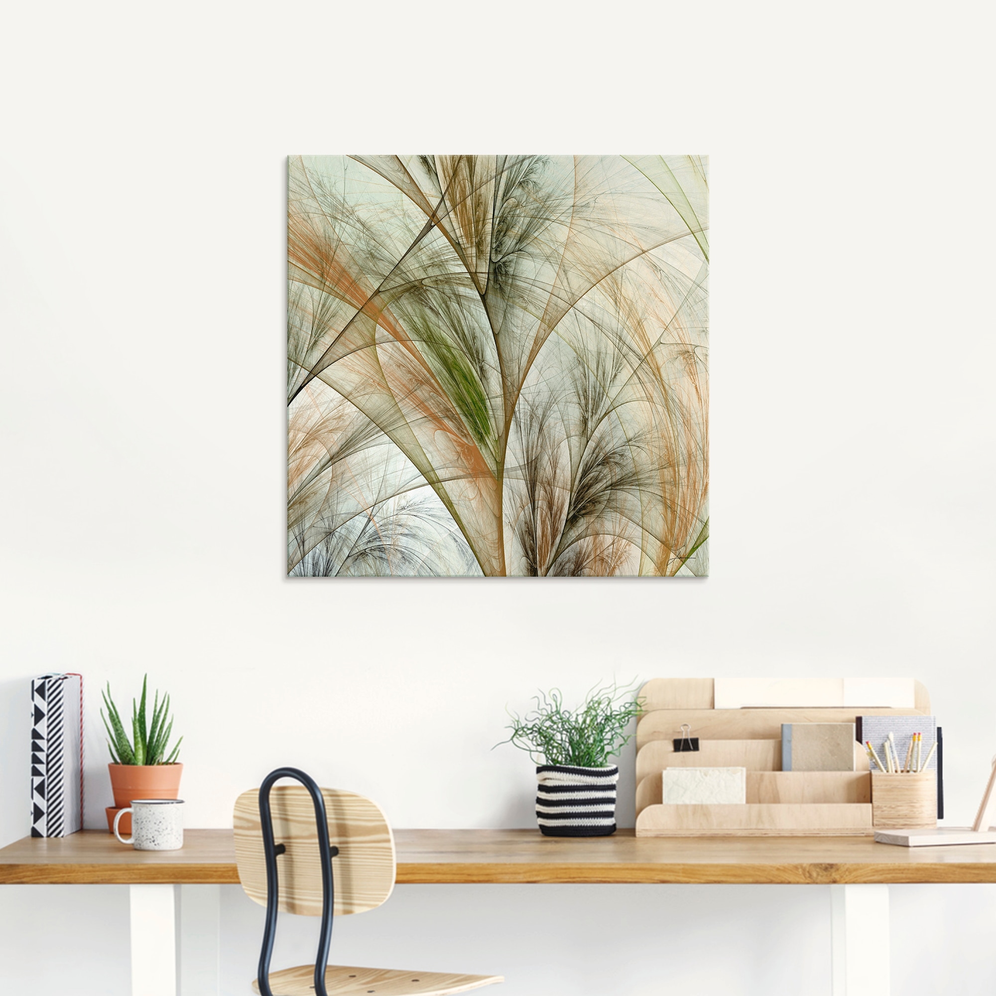Artland Glasbild »Fraktales Gras IV«, Gräser, (1 St.), in verschiedenen Größen