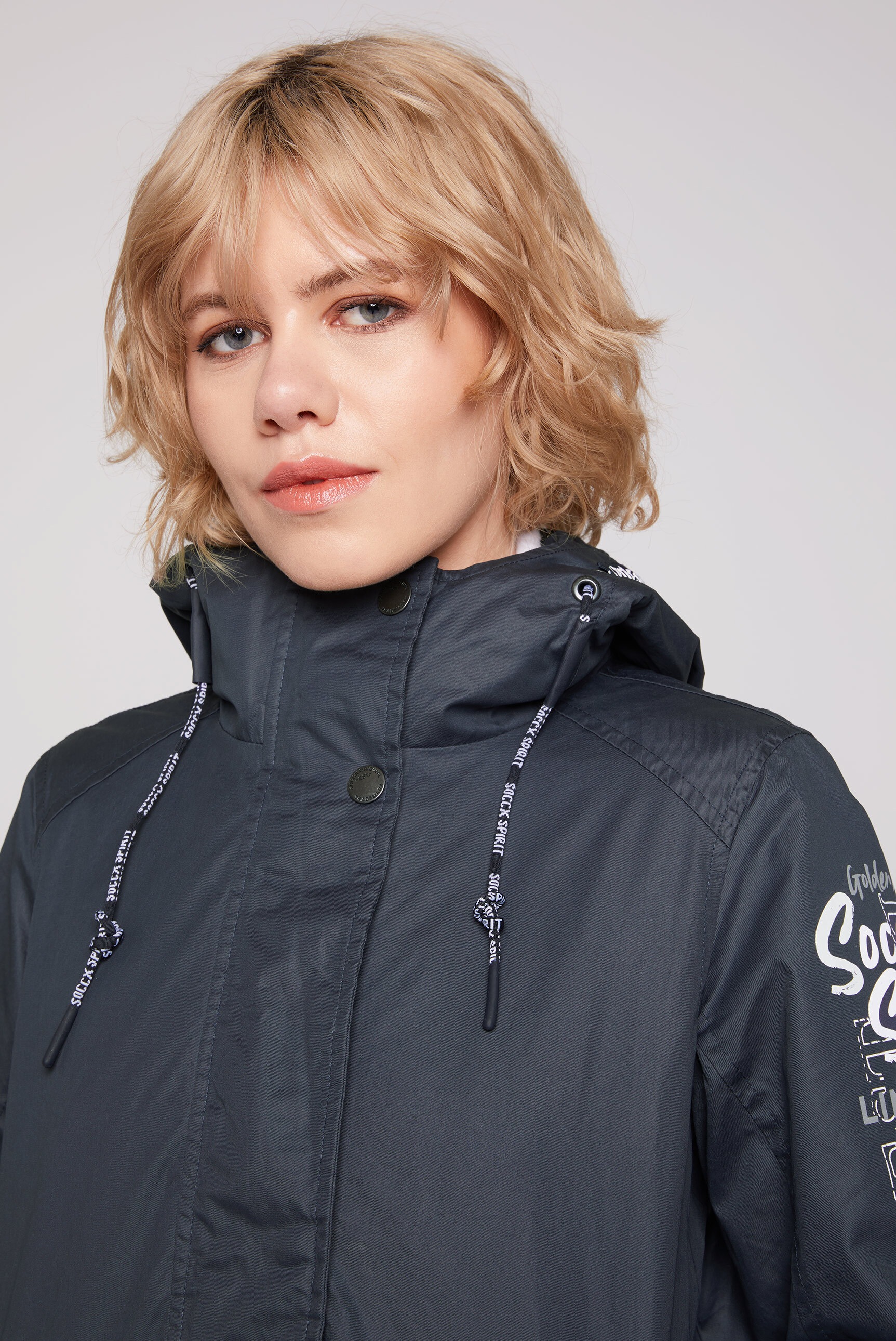 SOCCX Parka, mit Kapuze, mit Windfangleiste