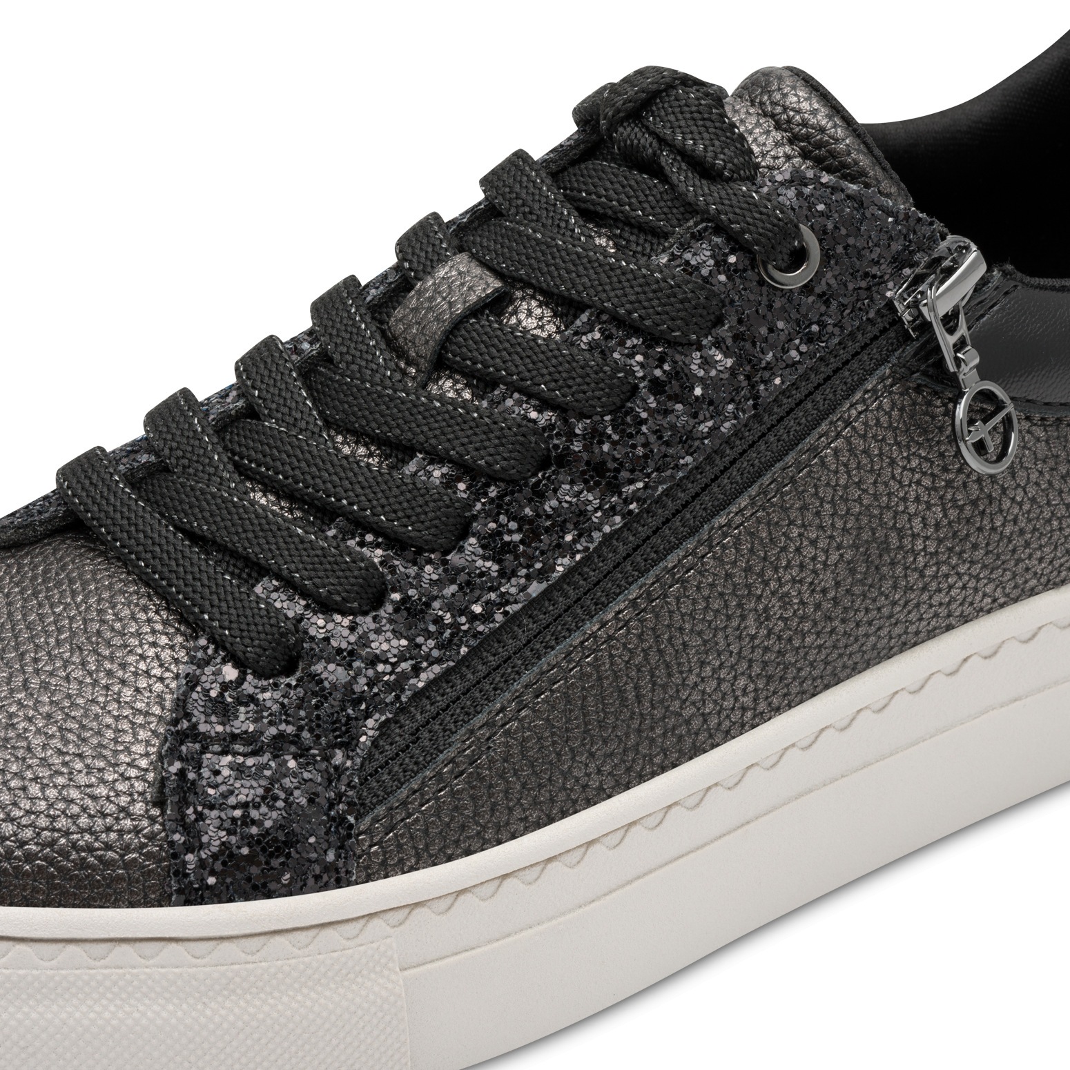 Tamaris Plateausneaker, Freizeitschuh, Halbschuh, Schnürer mit Besätzen und Glitzerdetails