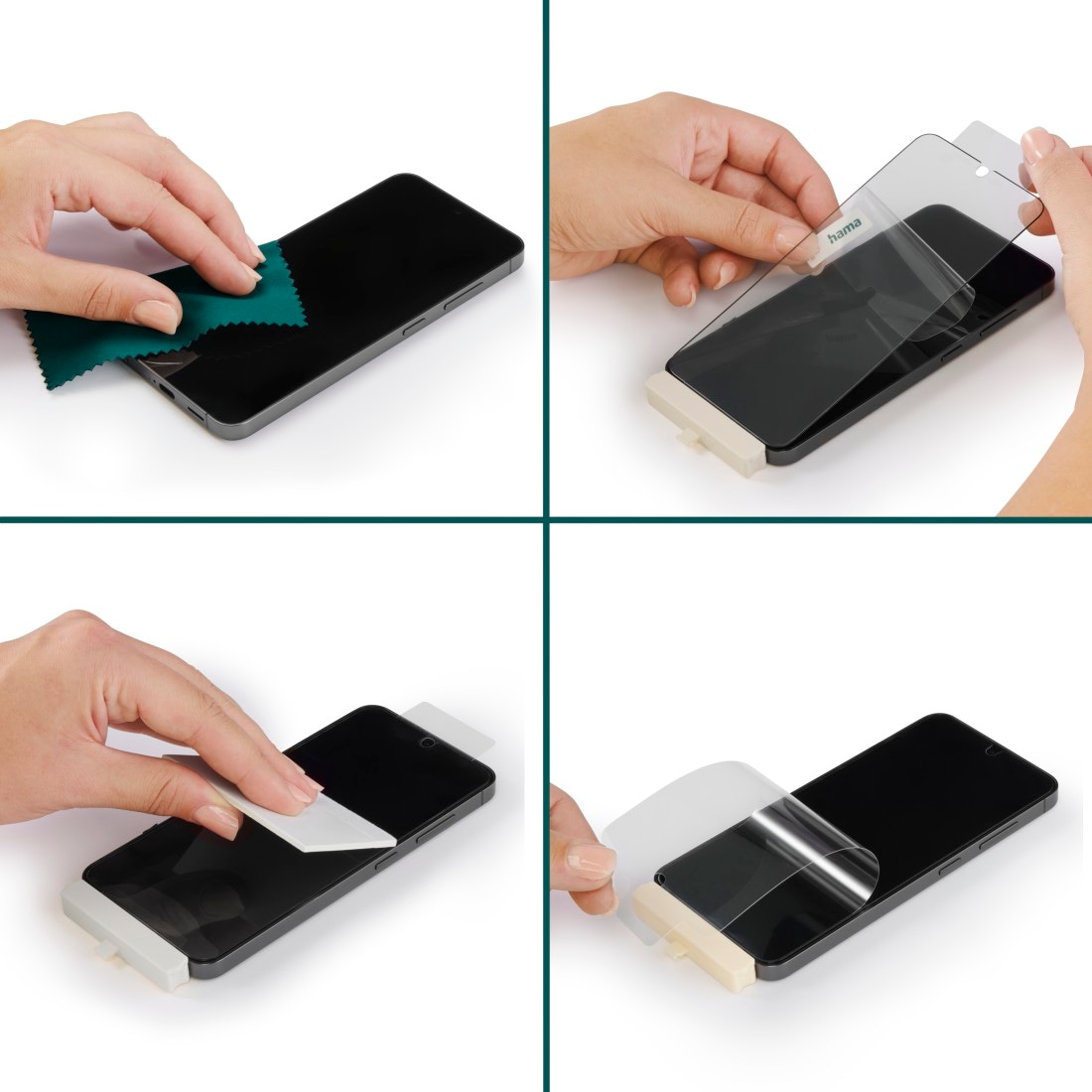 Hama Displayschutzglas »Displayschutz f. Samsung Galaxy S24 FE (Panzerfolie D3O, Montagehilfe)«
