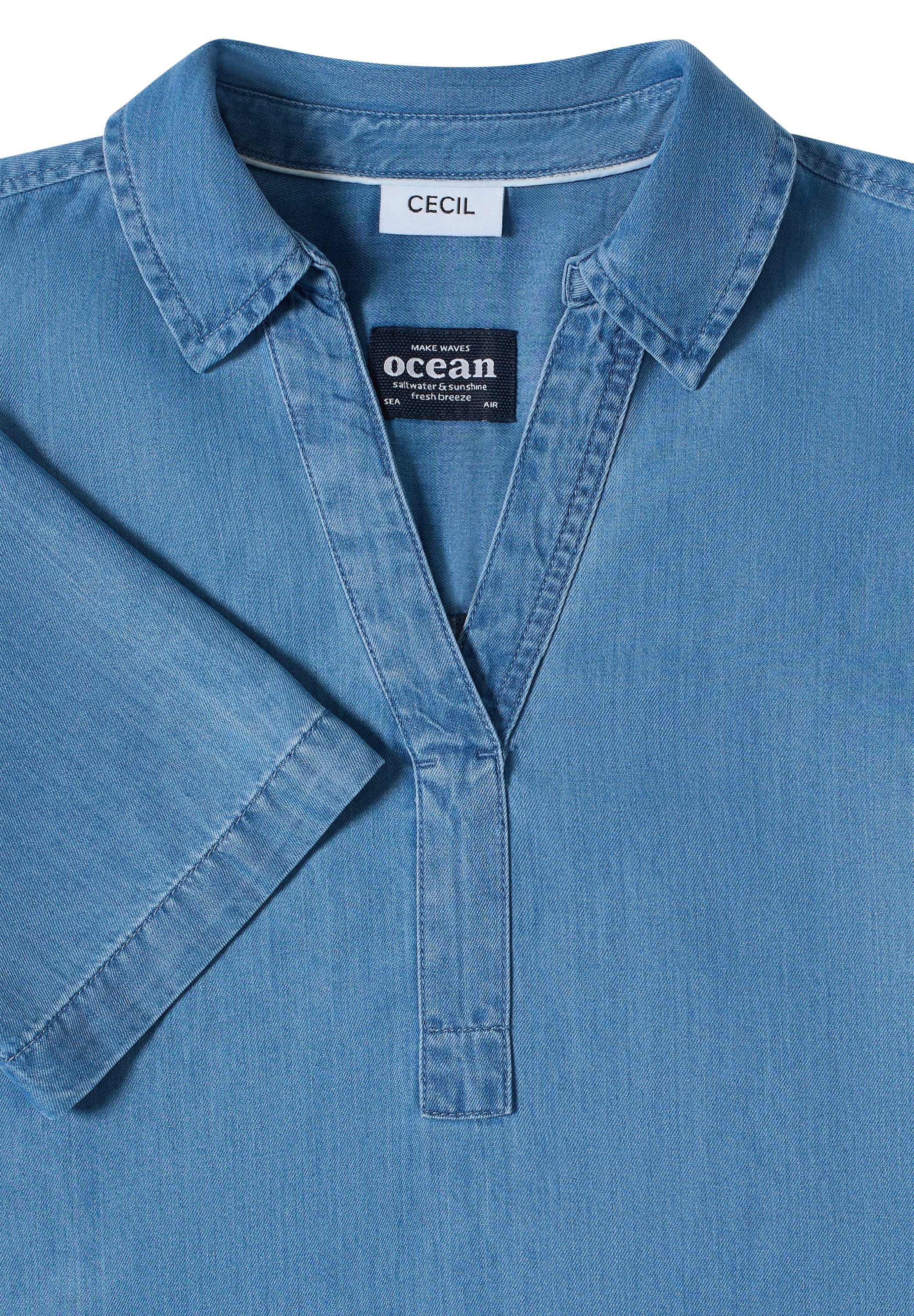 Cecil Jeanskleid Ohne Taschen mit V-Ausschnitt