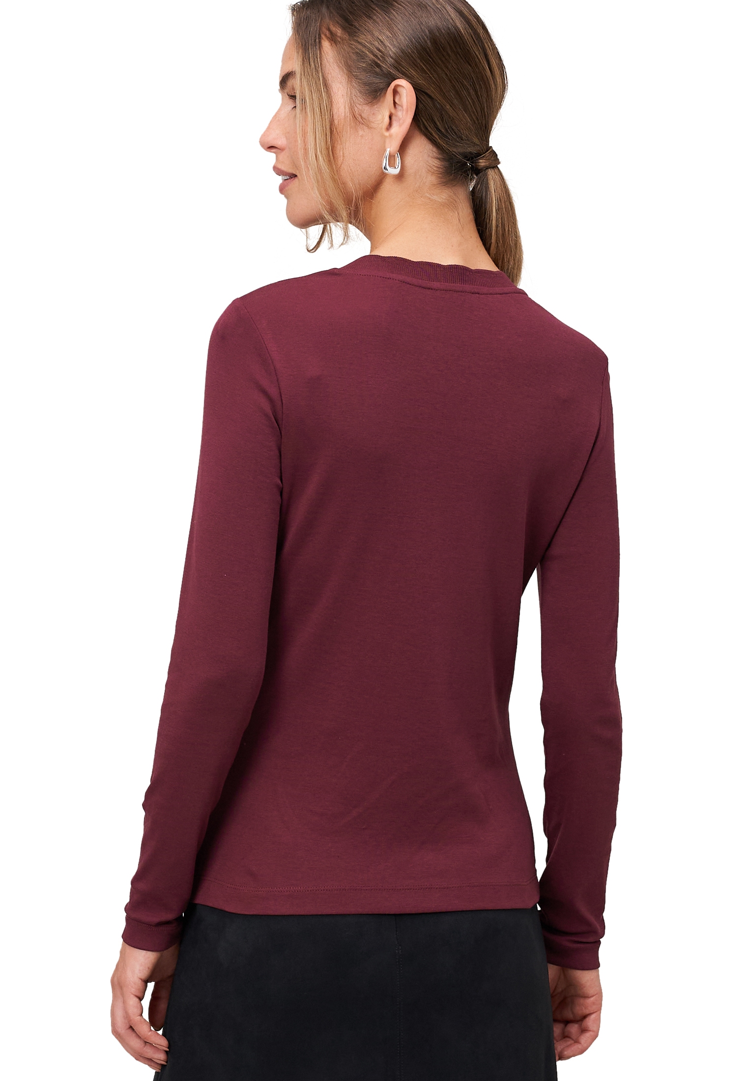 Zero Kurzarmshirt »zero Damen Jersey-Shirt mit Wellenkante«, (1 tlg.), weiteres Detail