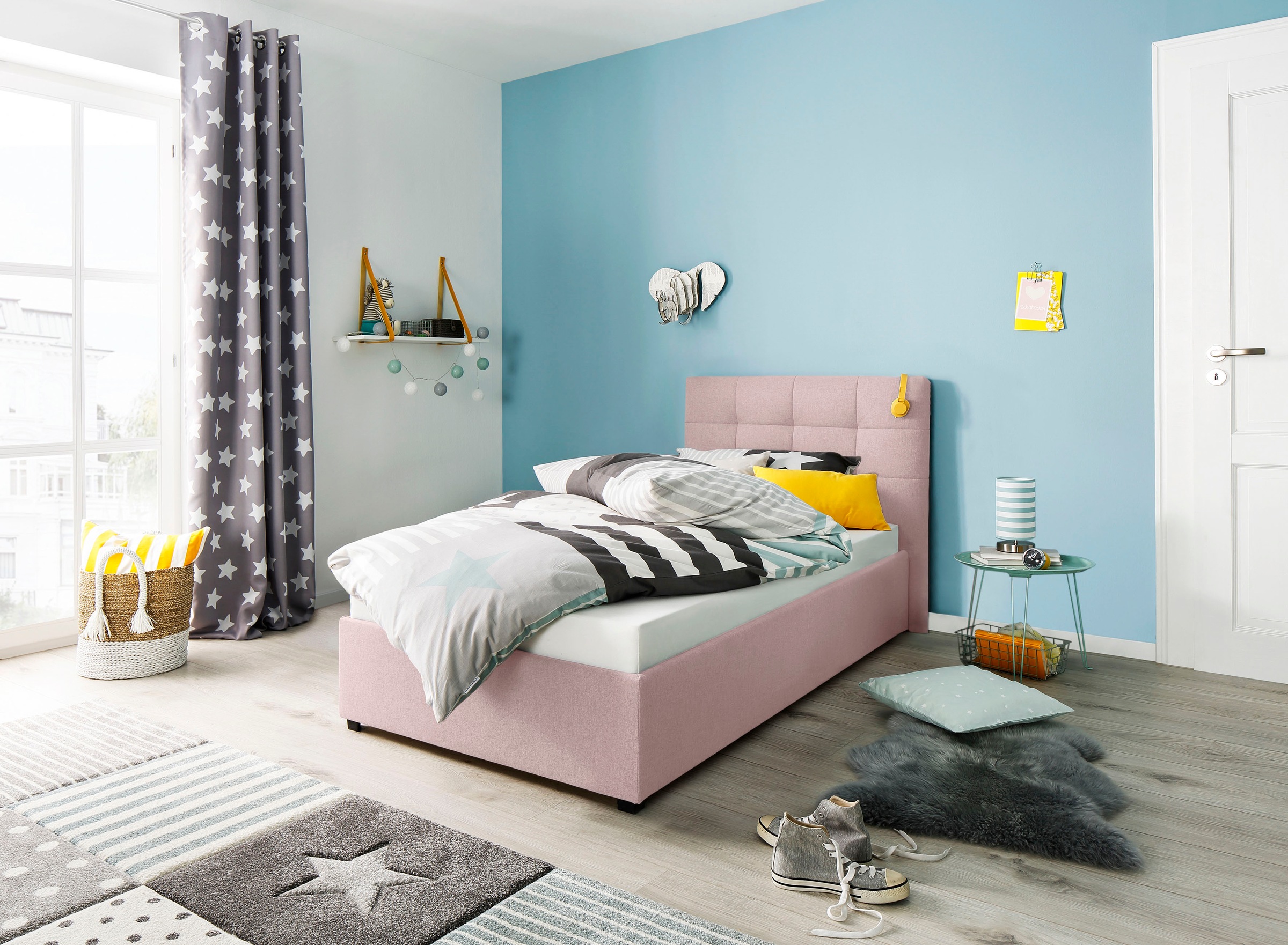 Home affaire Polsterbett "Endres" mit Bettkasten, wahlweise ohne Matratze/L günstig online kaufen