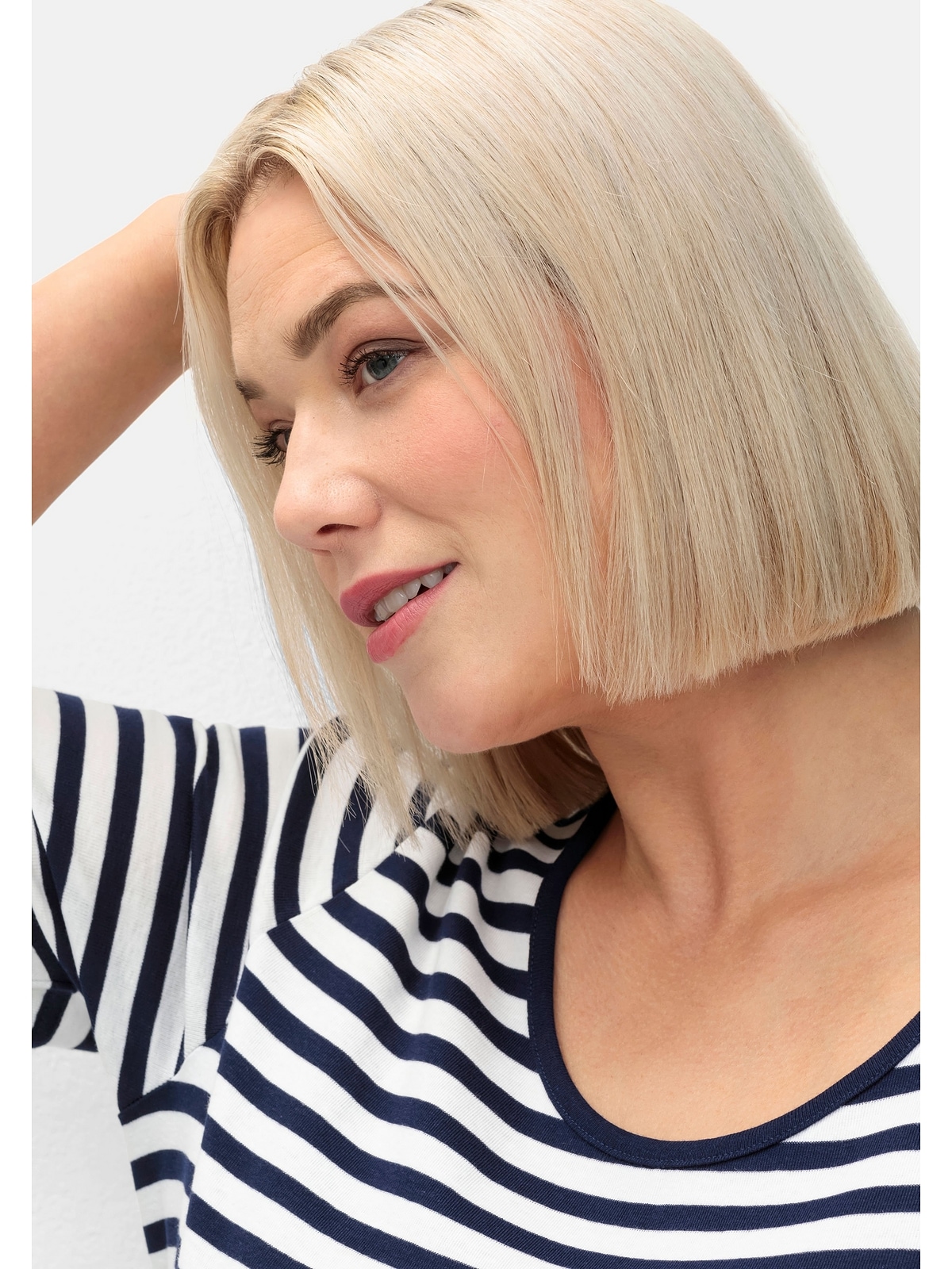 Sheego T-Shirt »Große Größen«, mit garngefärbtem Ringel, aus Rippware