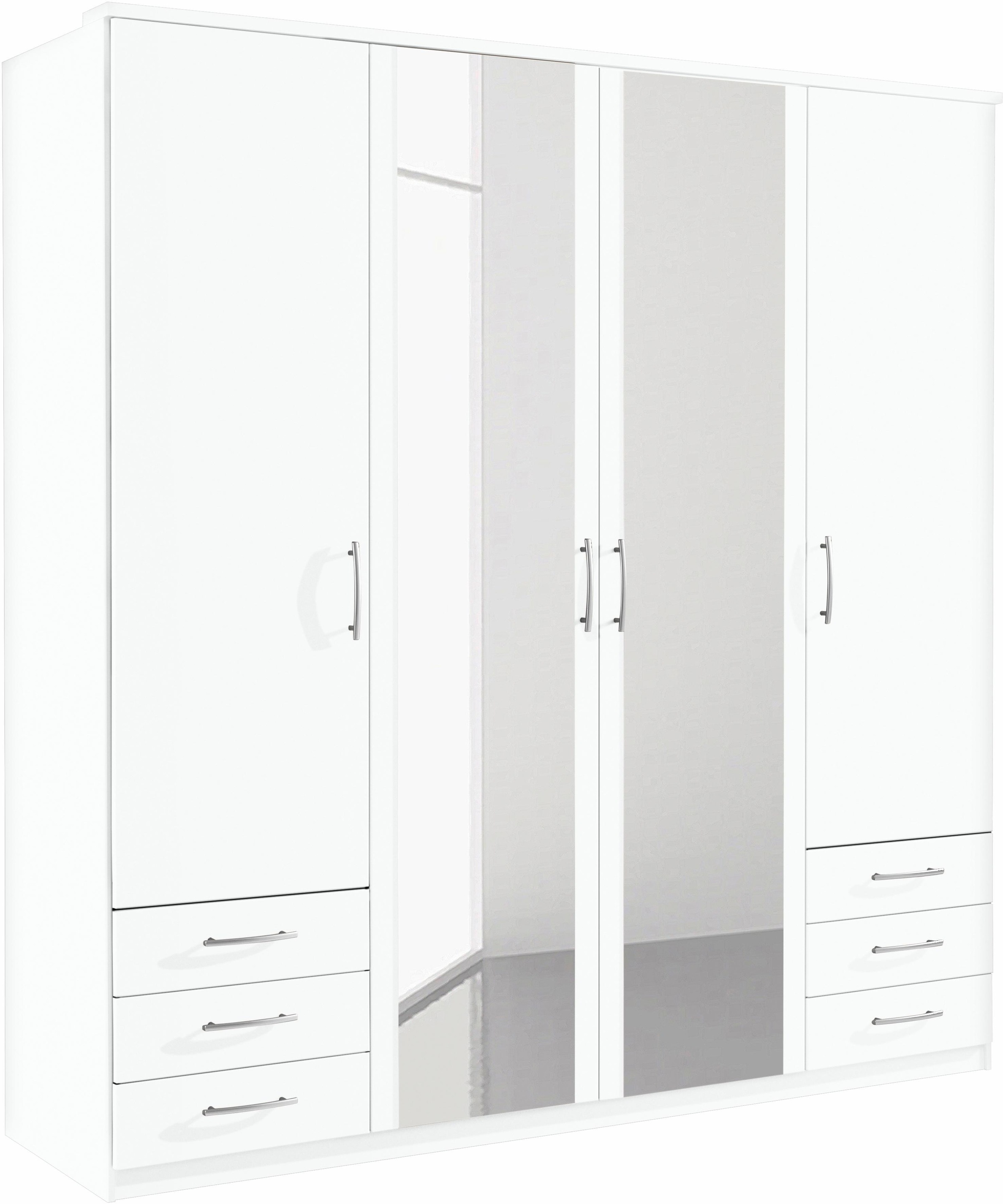 Preisvergleich für priess Kleiderschrank Husum, BxHxT 185x57x196 cm, in der  Farbe Weiß | Ladendirekt