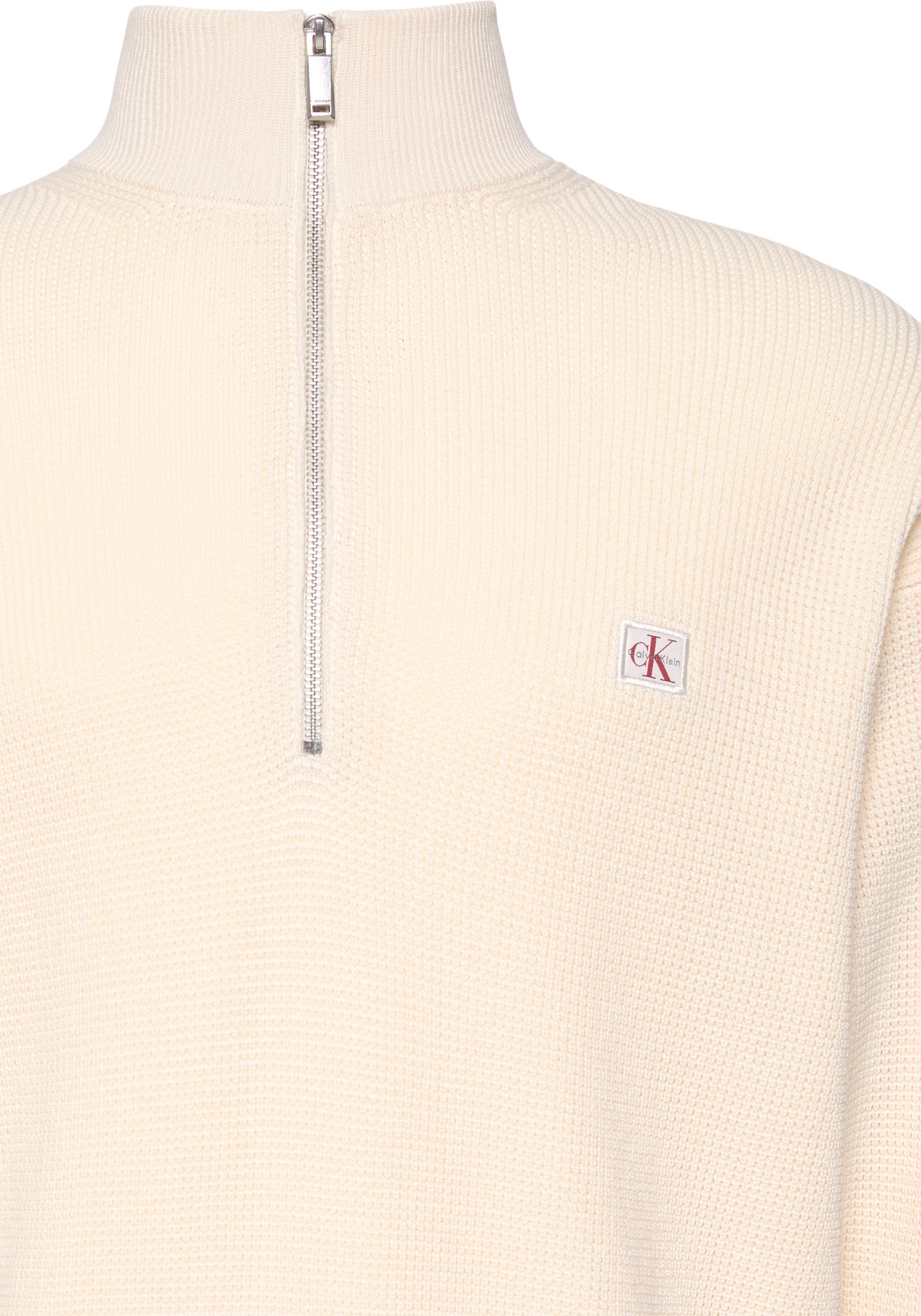 Thumbnail - Calvin Klein Jeans Strickpullover Troyerkragen mit Reißverschluss, Regular Fit