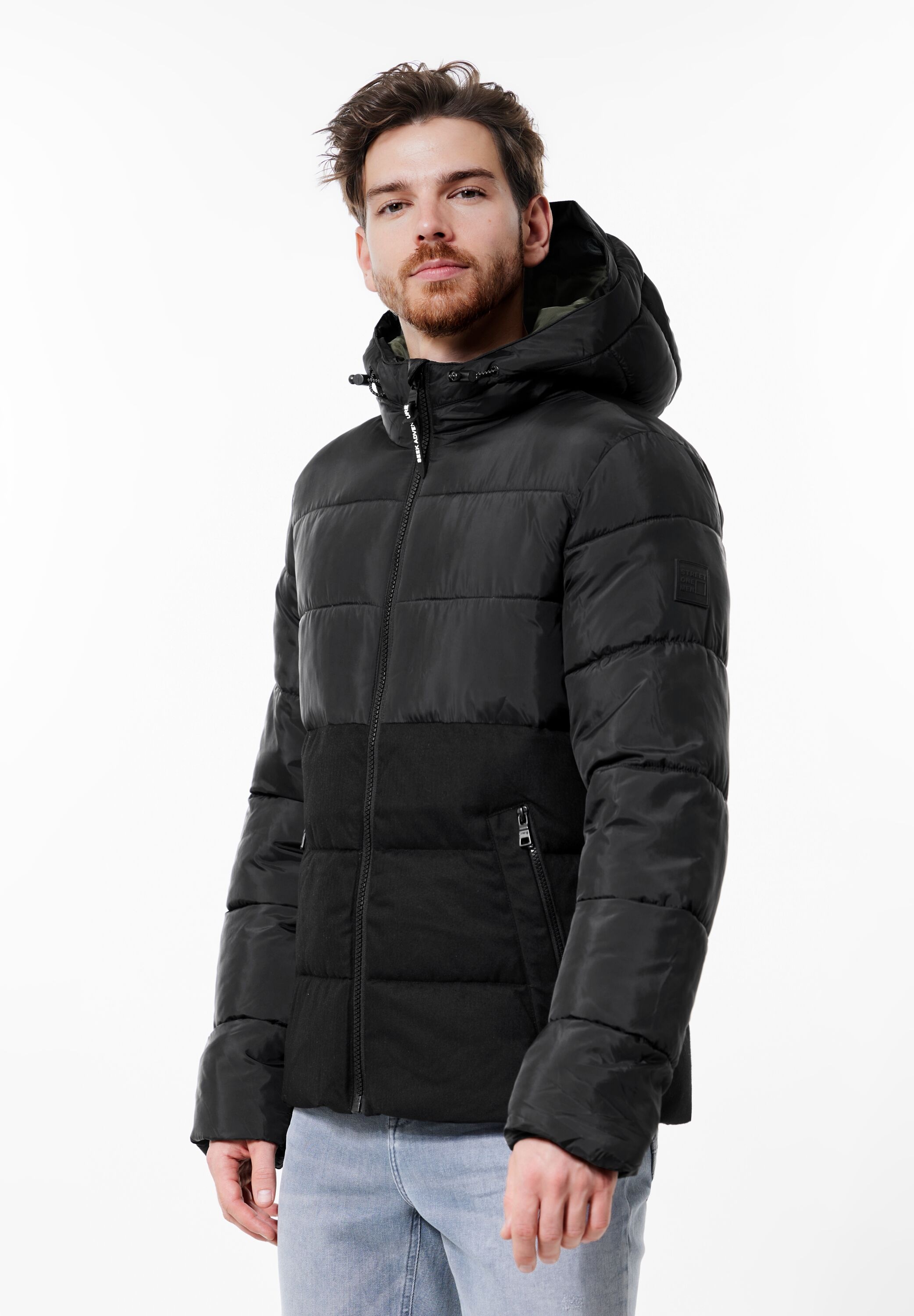 STREET ONE MEN Steppjacke, mit Kapuze, mit moderner Steppung