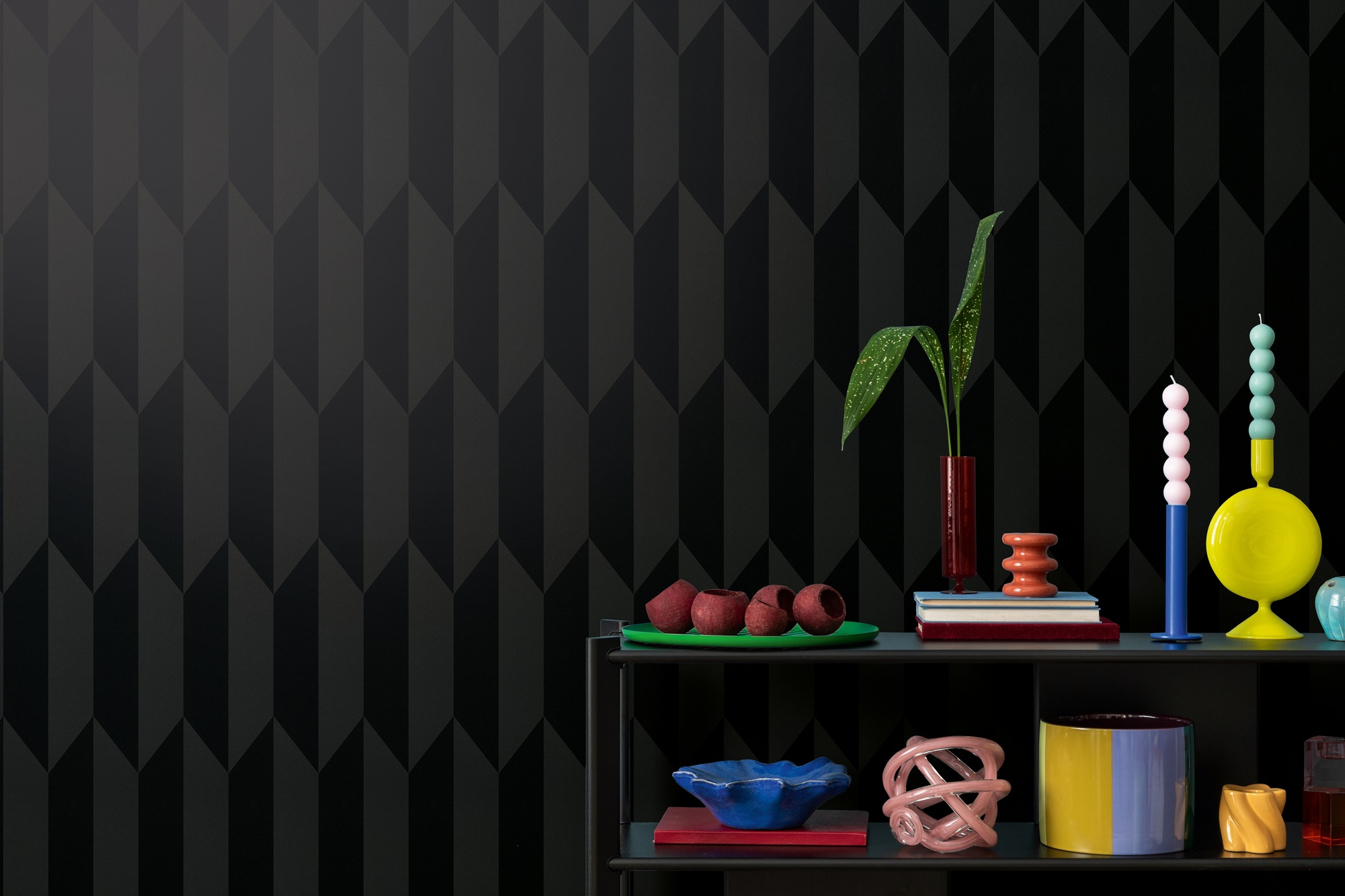 CosmoLiving by Cosmopolitan Vliestapete "Graphic Groove-Playful Tapete" glänzend strukturiert Geometrisches Design mit modernem 3D-Effekt