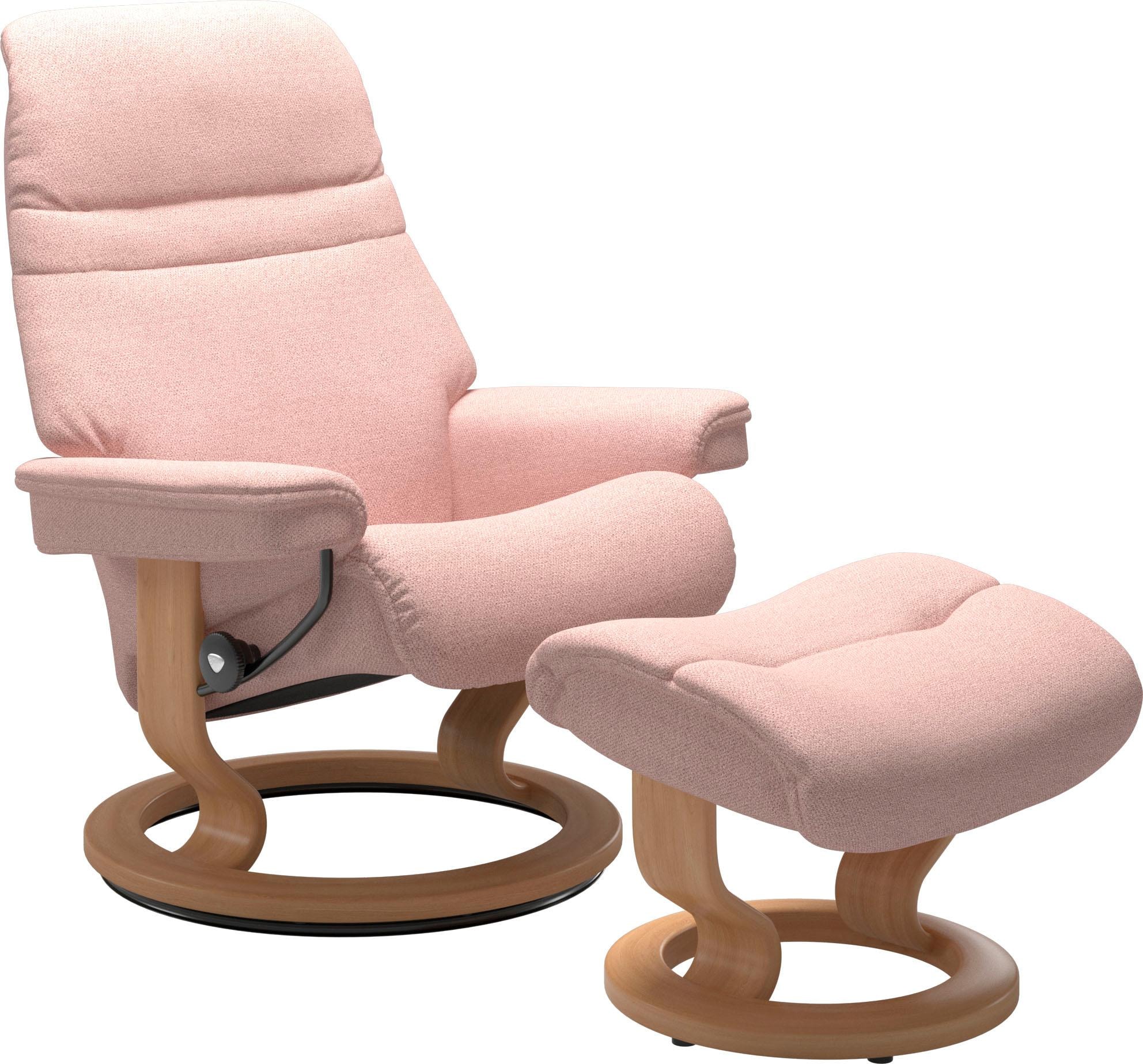 Stressless® Relaxsessel »Sunrise«, (Set, Relaxsessel | S, Gestell mit kaufen Base, Hocker), Größe Classic mit BAUR Eiche