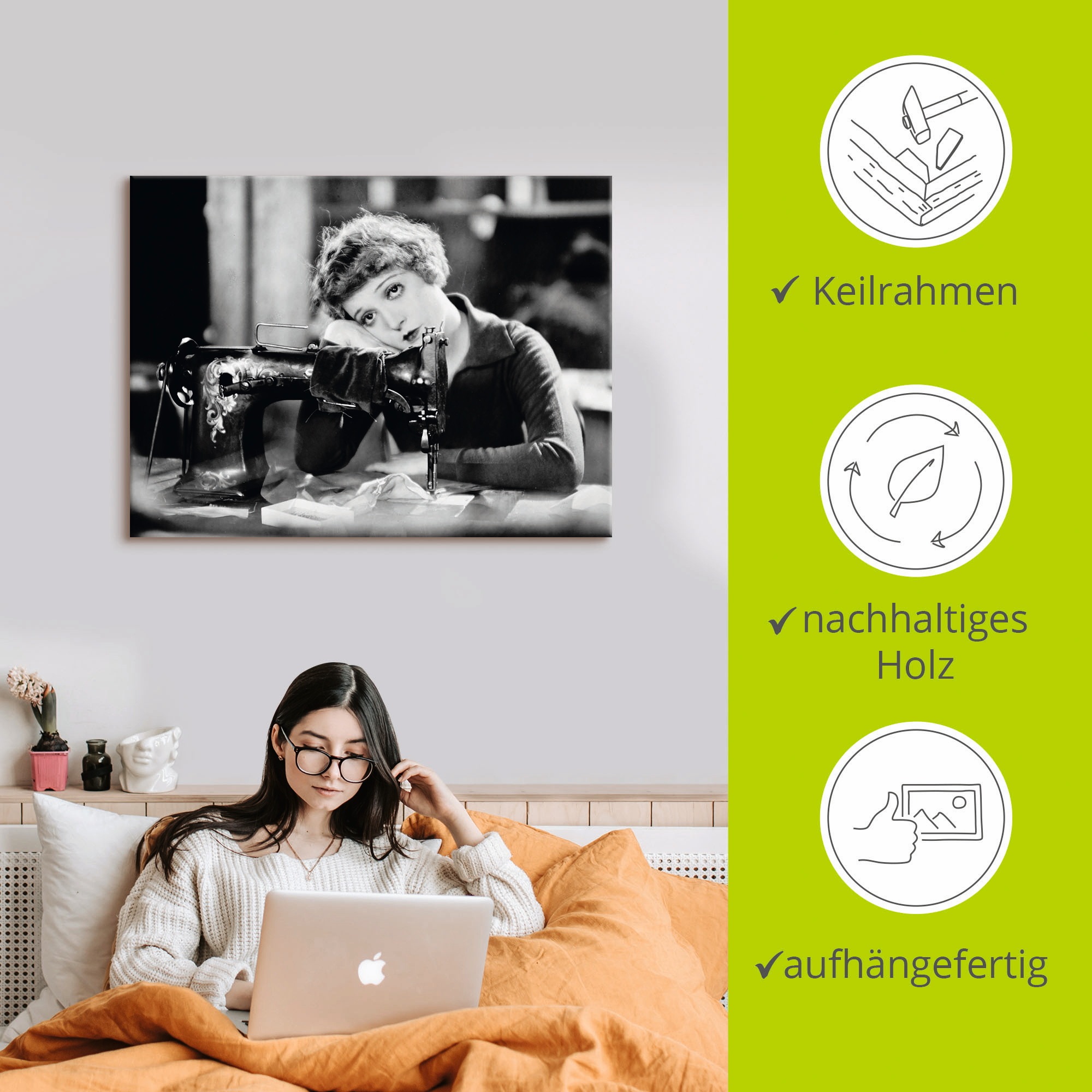 Artland Wandbild »Nähen«, Film, (1 St.), als Alubild, Outdoorbild, Leinwandbild, Poster in verschied. Größen