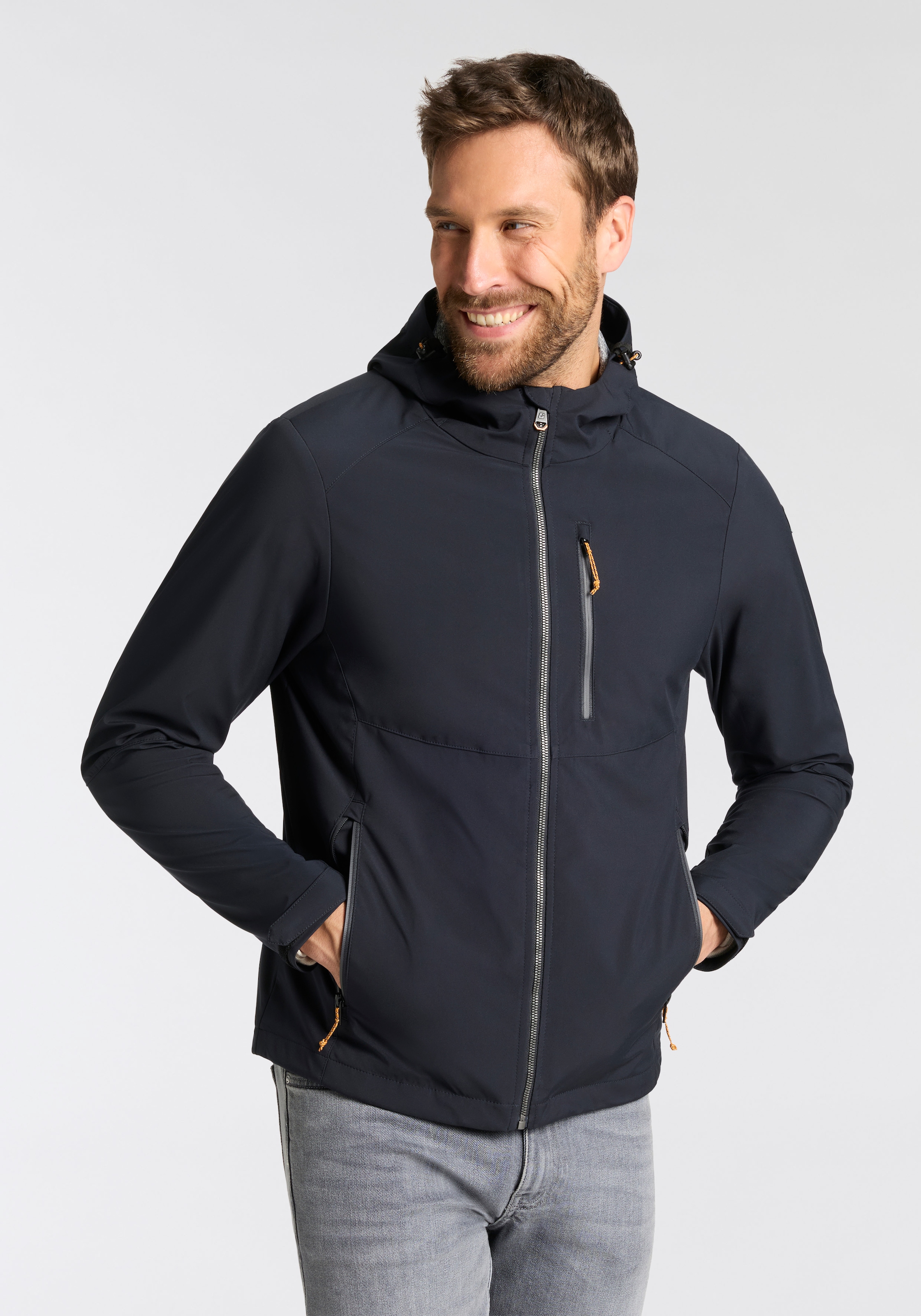 Killtec Softshelljacke "KOS 259 MN SFTSHLL JCKT" mit Kapuze windabweisend, atmungsaktiv, wasserdicht, schnell trocknend