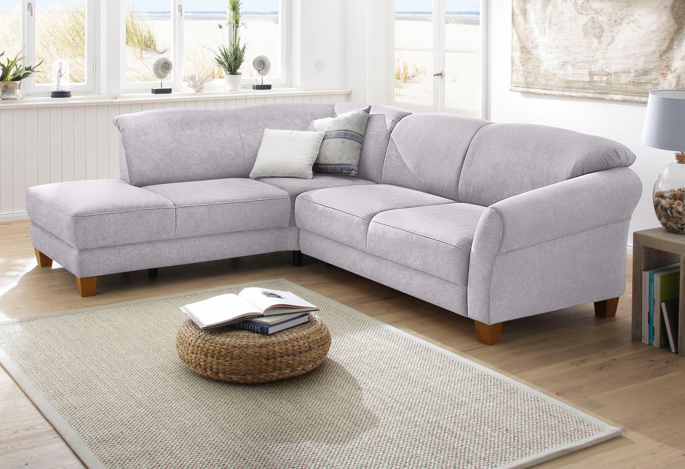 OTTO home Ecksofa "Gotland L-Form" wahlweise mit Sitztiefenverstellung + Bettkasten