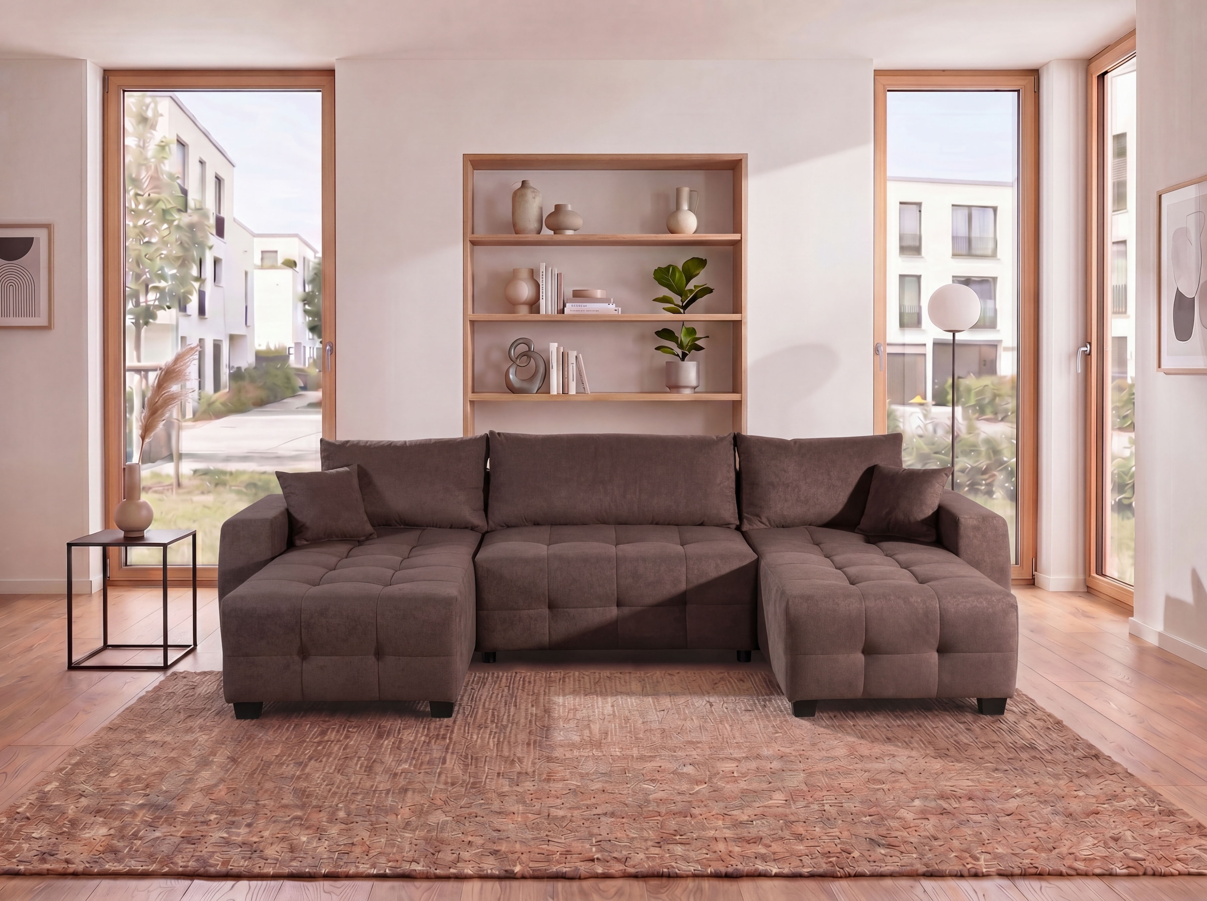 COLLECTION AB Wohnlandschaft »Bella U-Form, Breite 314 cm« Wonlandschaft, Schlaffunktion,Bonnelfederkern,Rückenkissen