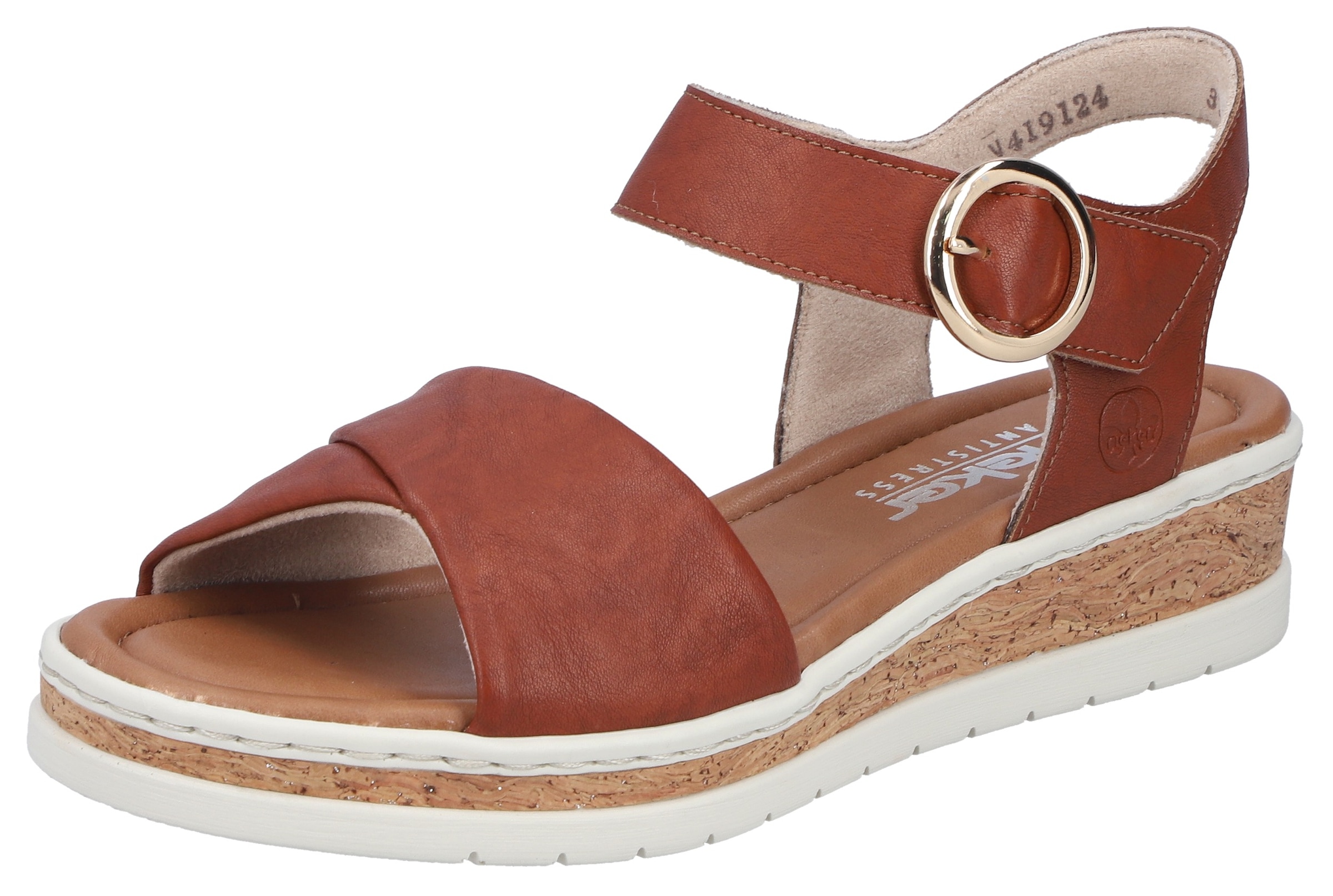 Rieker Keilsandalette Sommerschuh, Urlaubsschuh, Sandale mit Klett