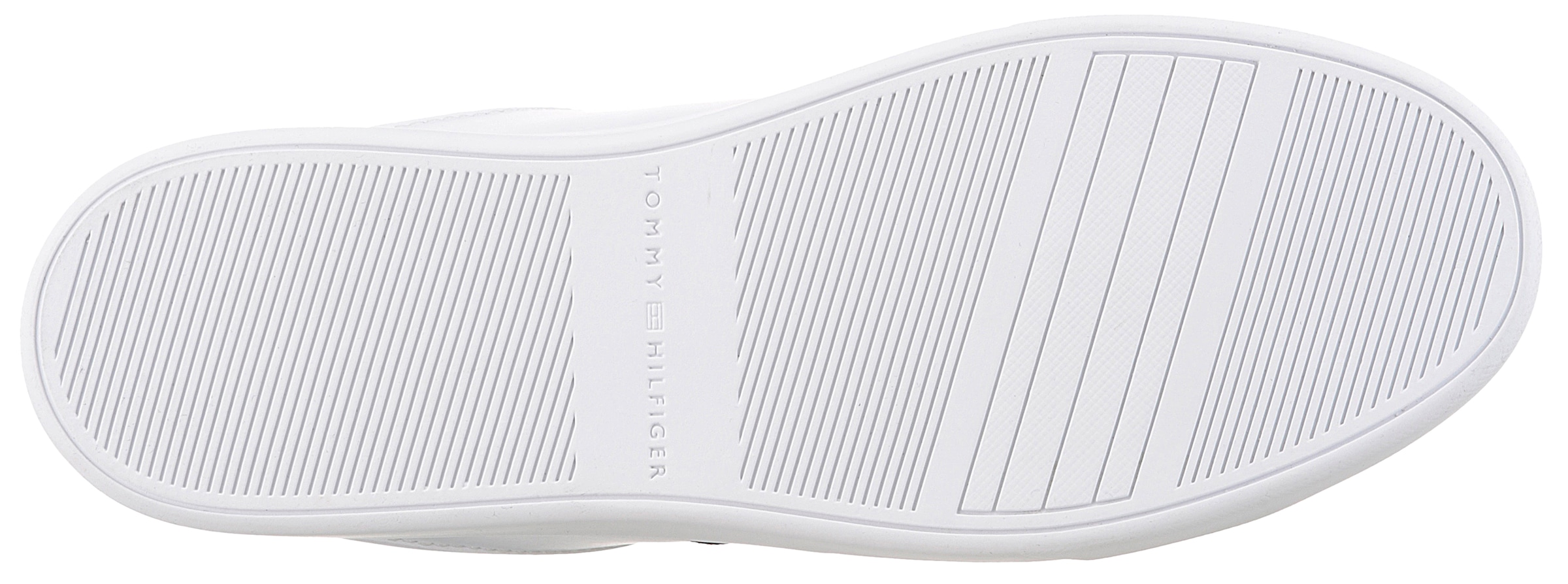 Tommy Hilfiger Plateausneaker »ESSENTIAL COURT SNEAKER STRPS«, Freizeitschuh, Halbschuh, Schnürschuh mit typischen Streifen