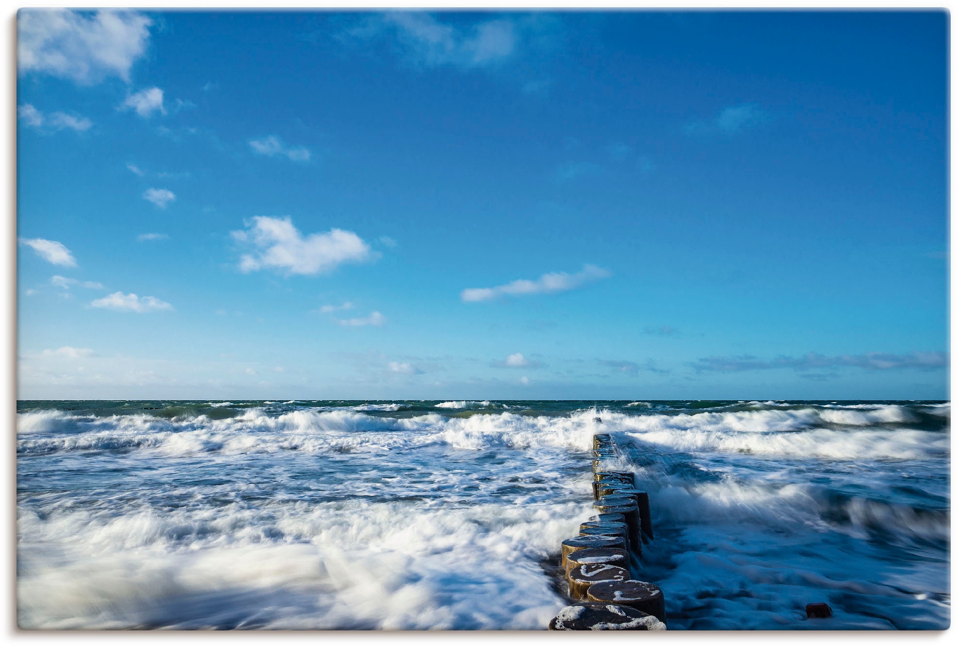 Artland Leinwandbild "Buhnen an der Küste der Ostsee III", Gewässer, (1 St.), auf Keilrahmen gespannt