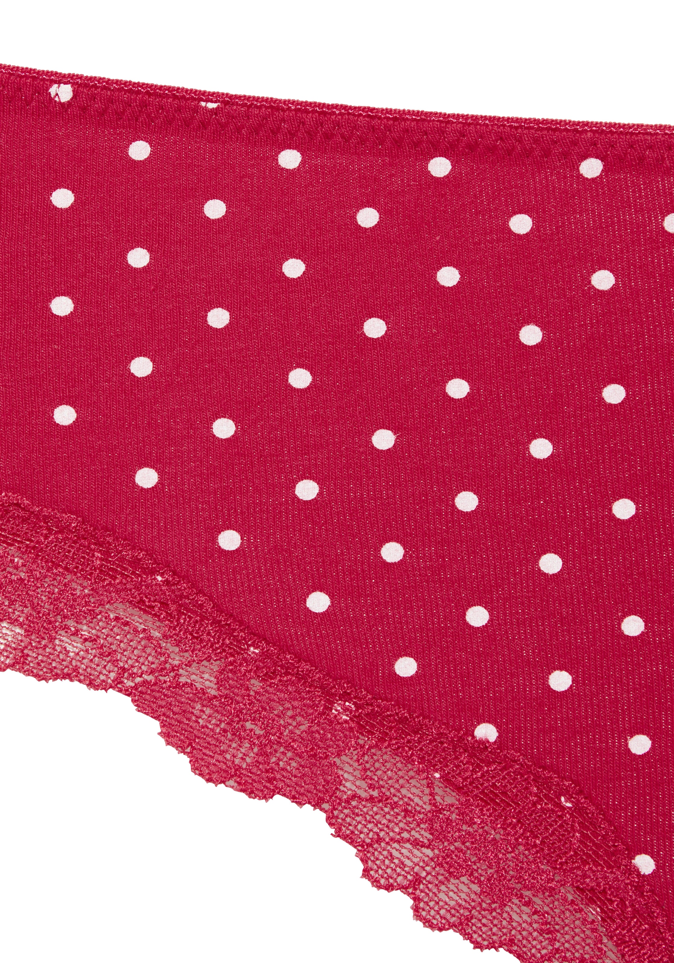 LASCANA Slip aus elastischer Baumwolle mit zarter Spitze