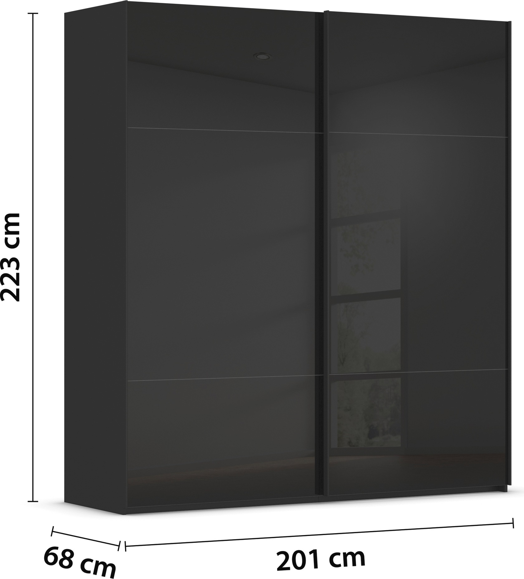 rauch Schwebetürenschrank »Kleiderschrank Schrank Garderobe Schlafzimmerschrank CONTIDO«, (in 3 verschiedenen Ausstattungen BASIC/CLASSIC/PREMIUM), aus hochwertigem Material in 6 Breiten 2 Griff-Farben MADE IN GERMANY