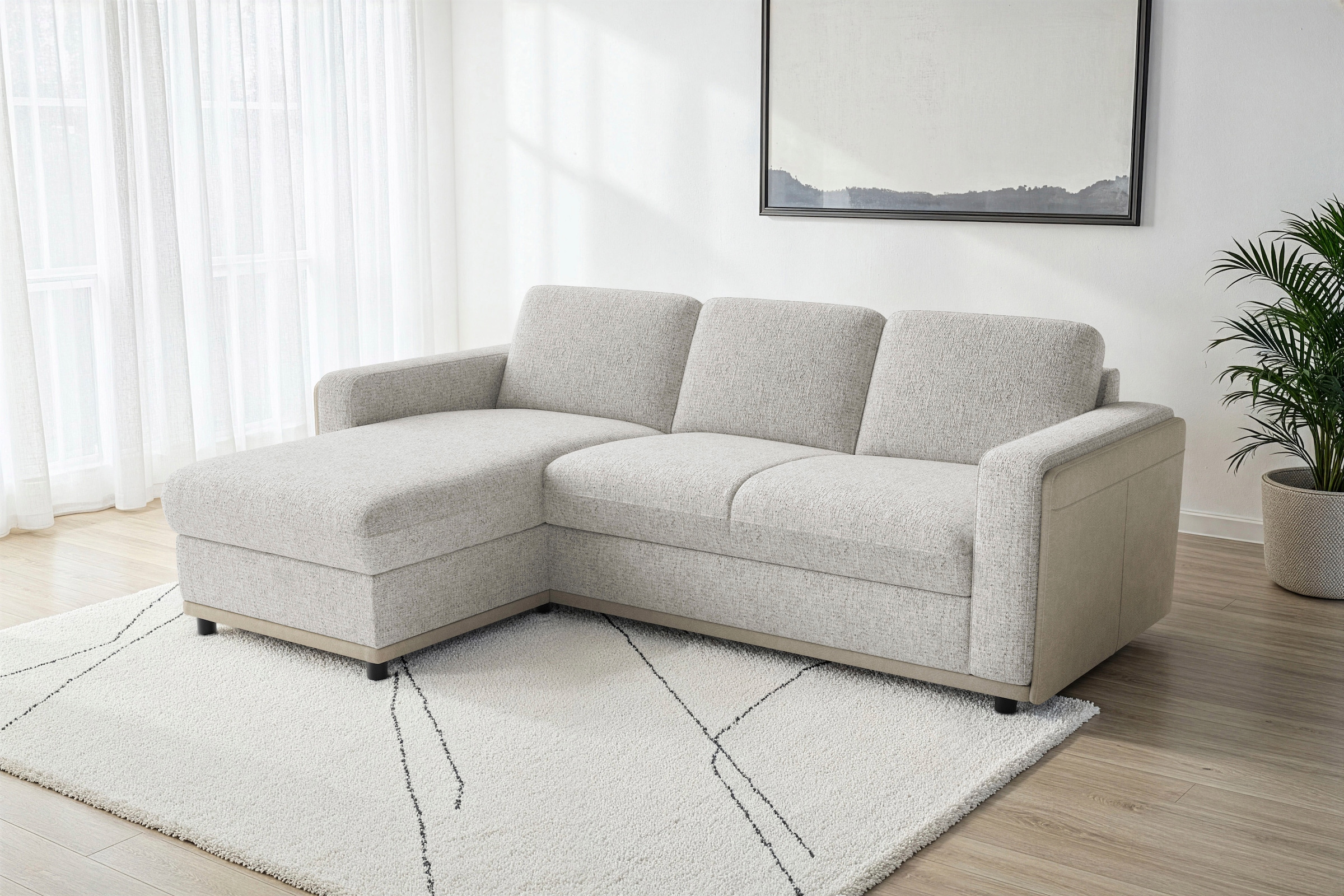 sit&more Ecksofa "Cordoba" wahlweise mit Schlaffunktion und Bettkasten oder Stauraum
