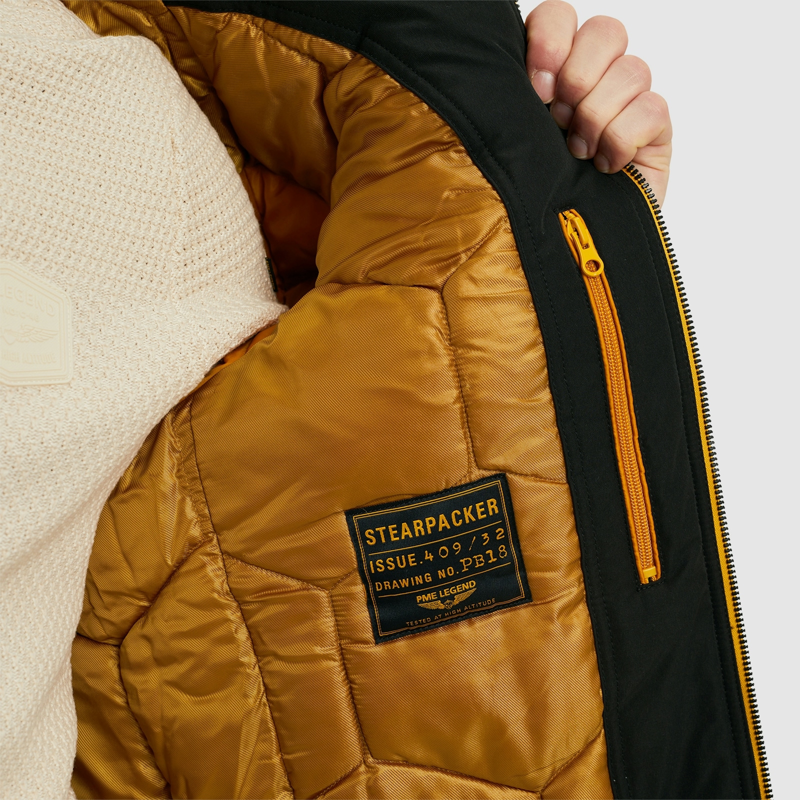 PME LEGEND Outdoorjacke »Semi long jacket STEARPACKER Ottoman«, mit Kapuze, mit Kapuze