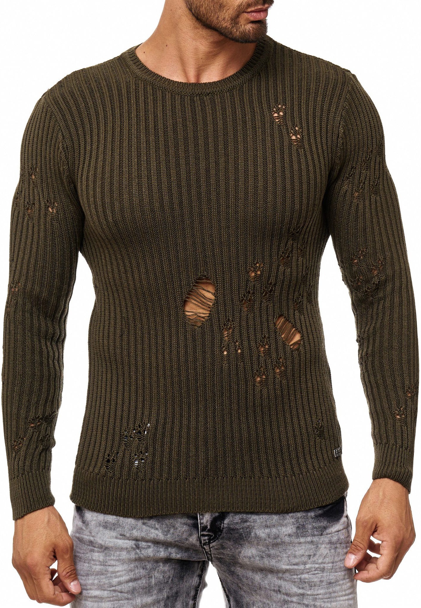 Rusty Neal Strickpullover, im lässigen Used-Look