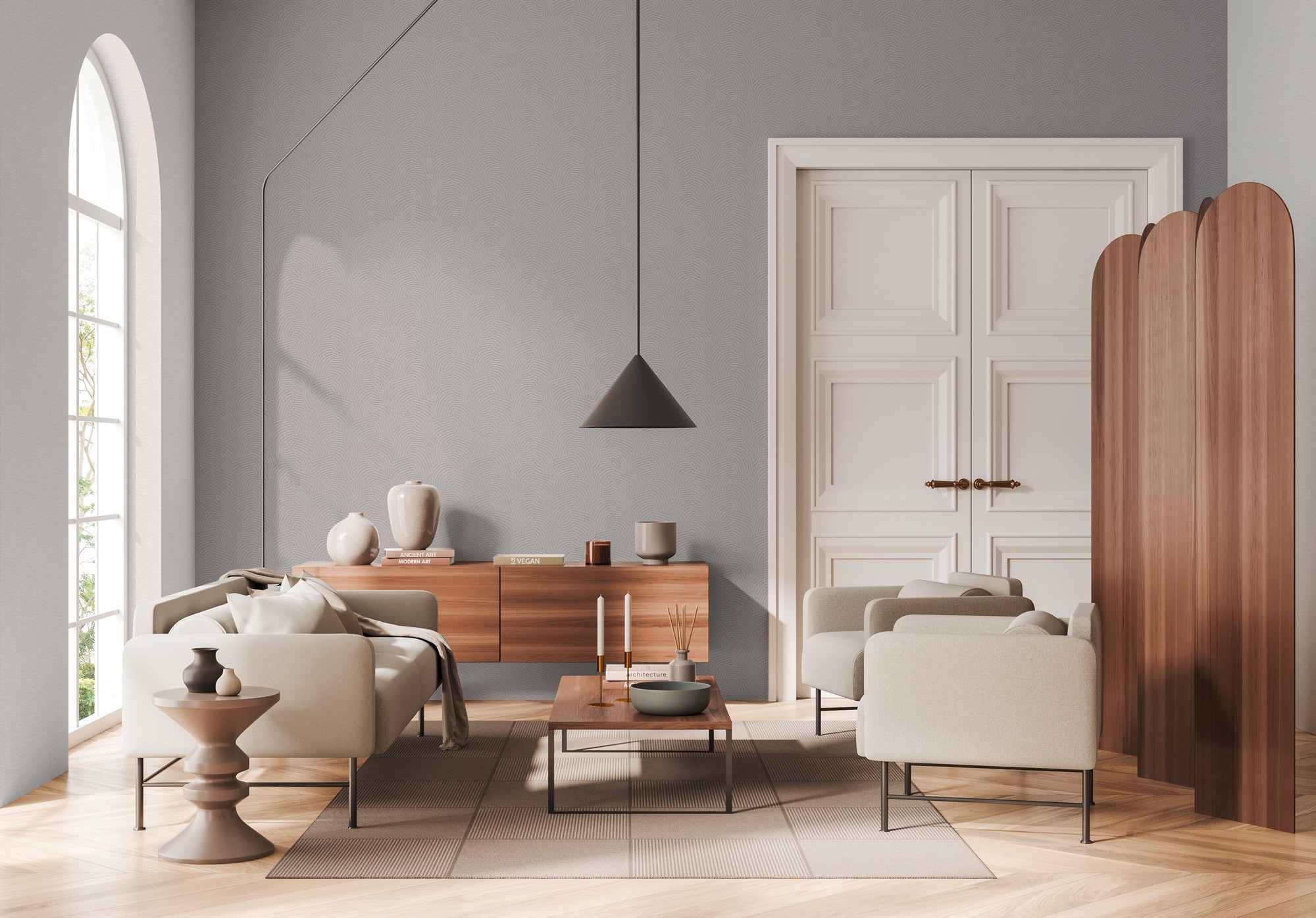 living walls Vliestapete »3D-Tapete Wellenmuster - Moderne Vliestapete« leicht glänzend strukturiert