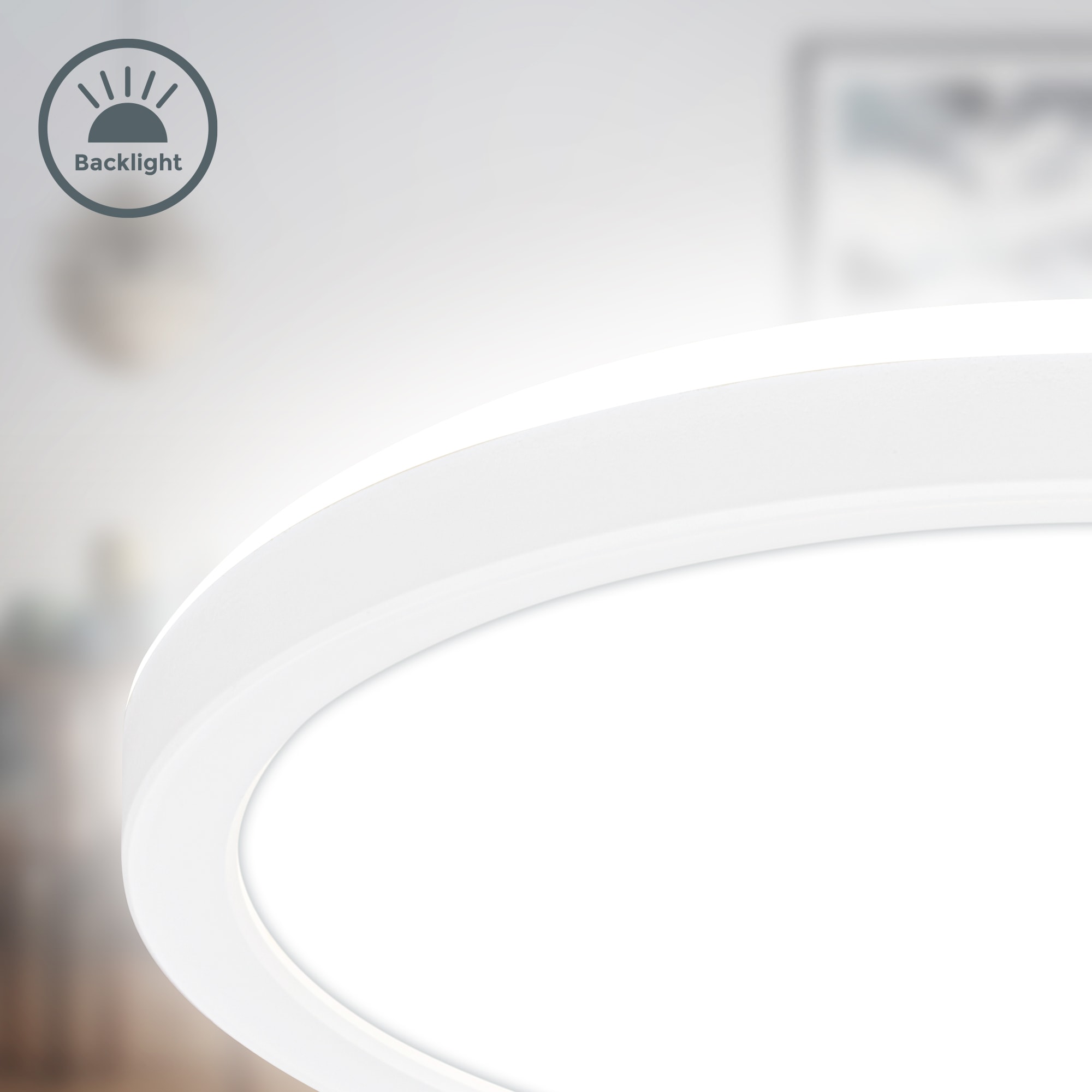 B.K.Licht LED Deckenleuchte »BKL1598 Ultraflache Deckenlampe, LED Panel mit Backlight«, 1 flammig, Leuchtmittel LED-Modul | LED fest integriert, 4.000K, 1.900 Lm, 16W, indirekte Hintergrundbeleuchtung, ⌀24cm, Weiß