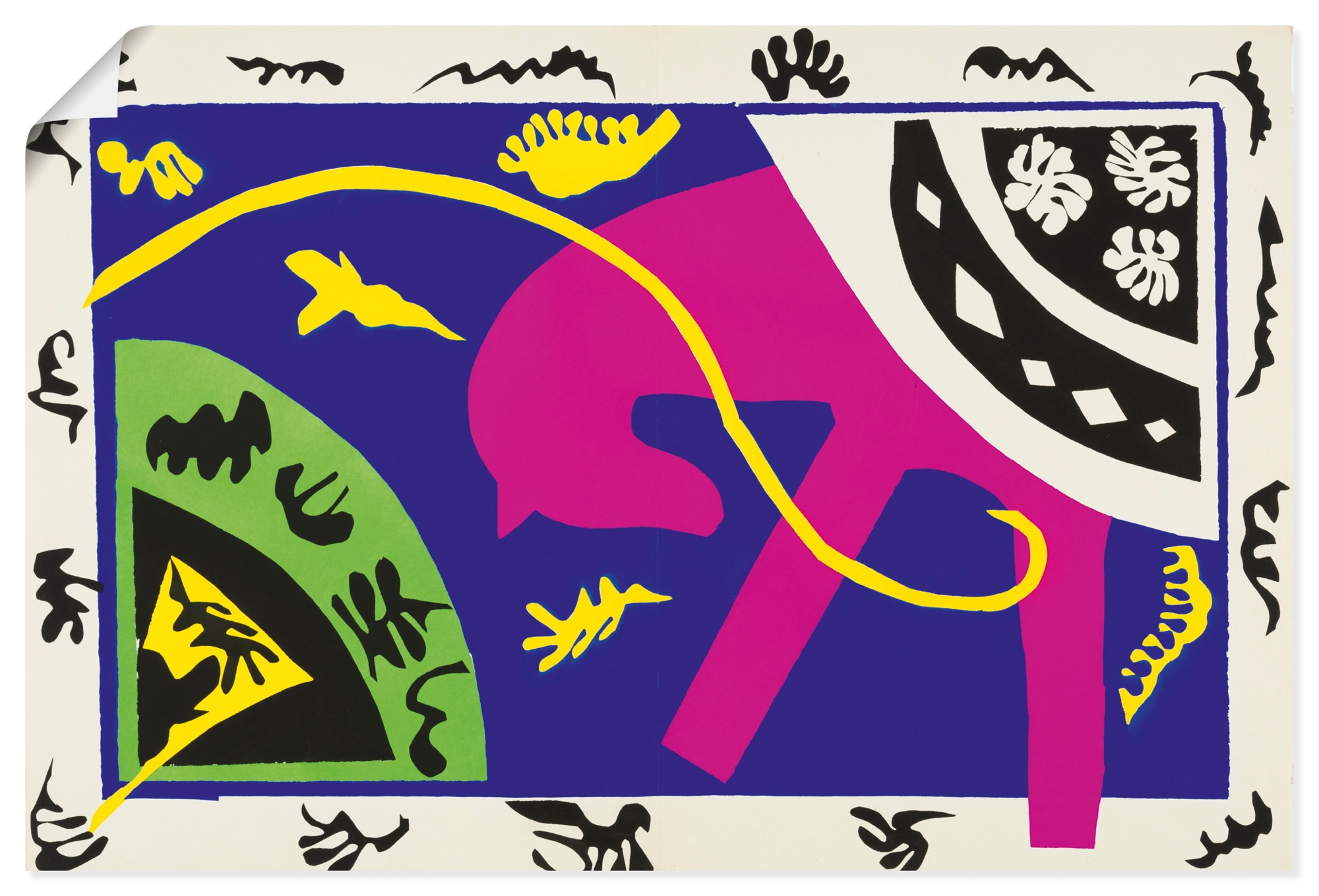 Wandbild ARTLAND "Pferd, Kunstreiterin und Clown. 1947", farbe bild(er): farbig, B:120cm H:80cm, Papier, Bilder, als Alubild, Leinwandbild, Poster, Wandaufkleber in verschied. Größen