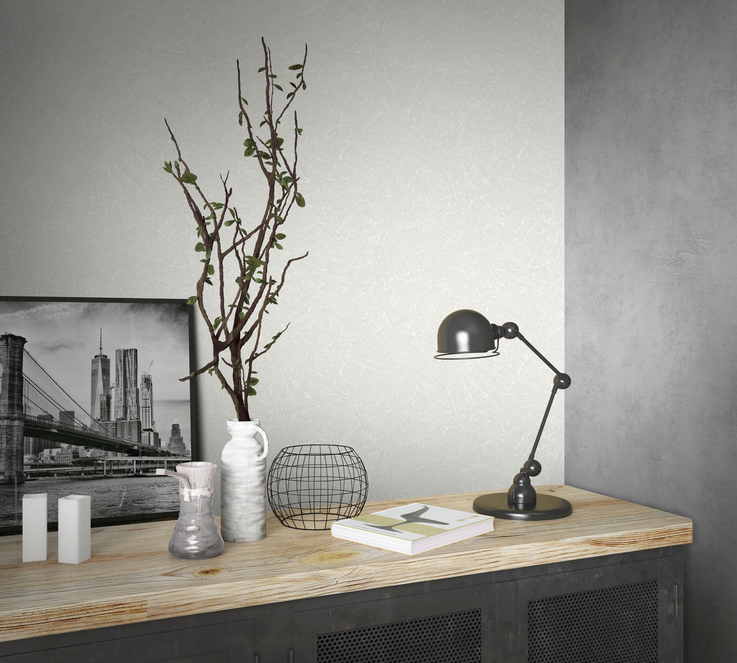 Marburg Vliestapete "Plaster" matt strukturiert moderne Tapete für Wohnzimmer Schlafzimmer Küche