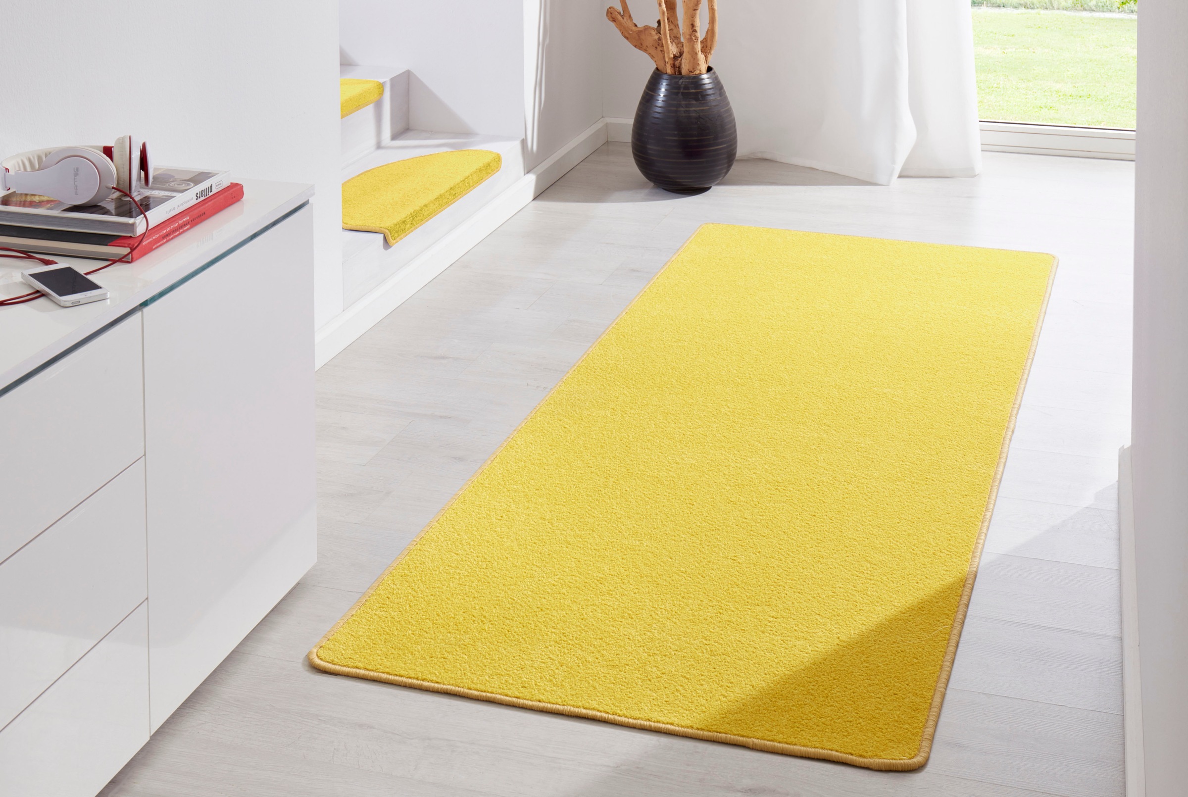 HANSE Home Teppich »Fancy«, rechteckig, 7 mm Höhe, Kurzflor, Läufer, uni, gekettelt, Wohnzimmer, Schlafzimmer, Esszimmer