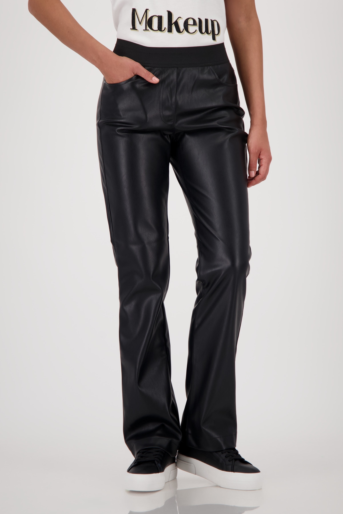 Monari Lederimitathose "Hose Lederimitat Schlupf" mit elastischem Bund günstig online kaufen
