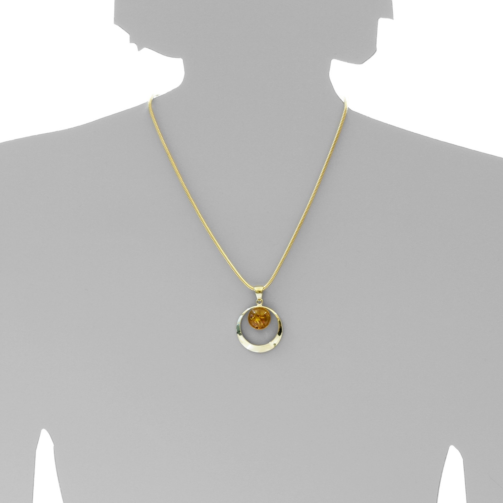 Kettenanhänger OSTSEE-SCHMUCK "Ostsee-Schmuck Anhänger Lenka Anhänger Lenka", gelb, Schmuckanhänger, Damen, 44 x 30mm, Gelbgold 333, 7,5 g, Kettenanhänger 6