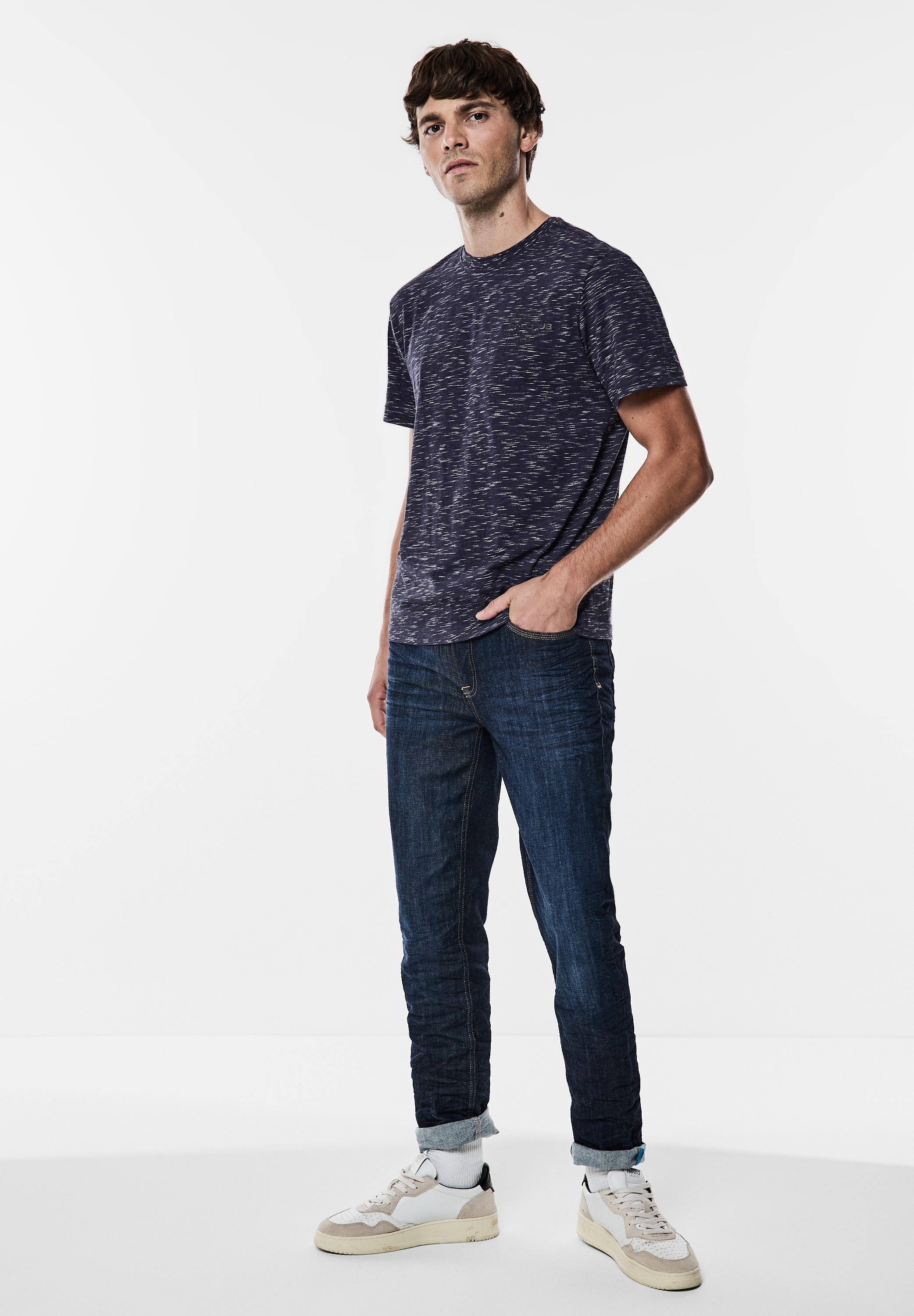 STREET ONE MEN T-Shirt, aus Baumwolle mit Stretchante