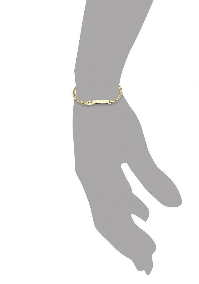 Goldarmband AMOR "Herz", gold (gelbgoldfarben), Armbänder, Damen, 19cm, Gelbgold 375, Goldarmband, Made in Germany 3