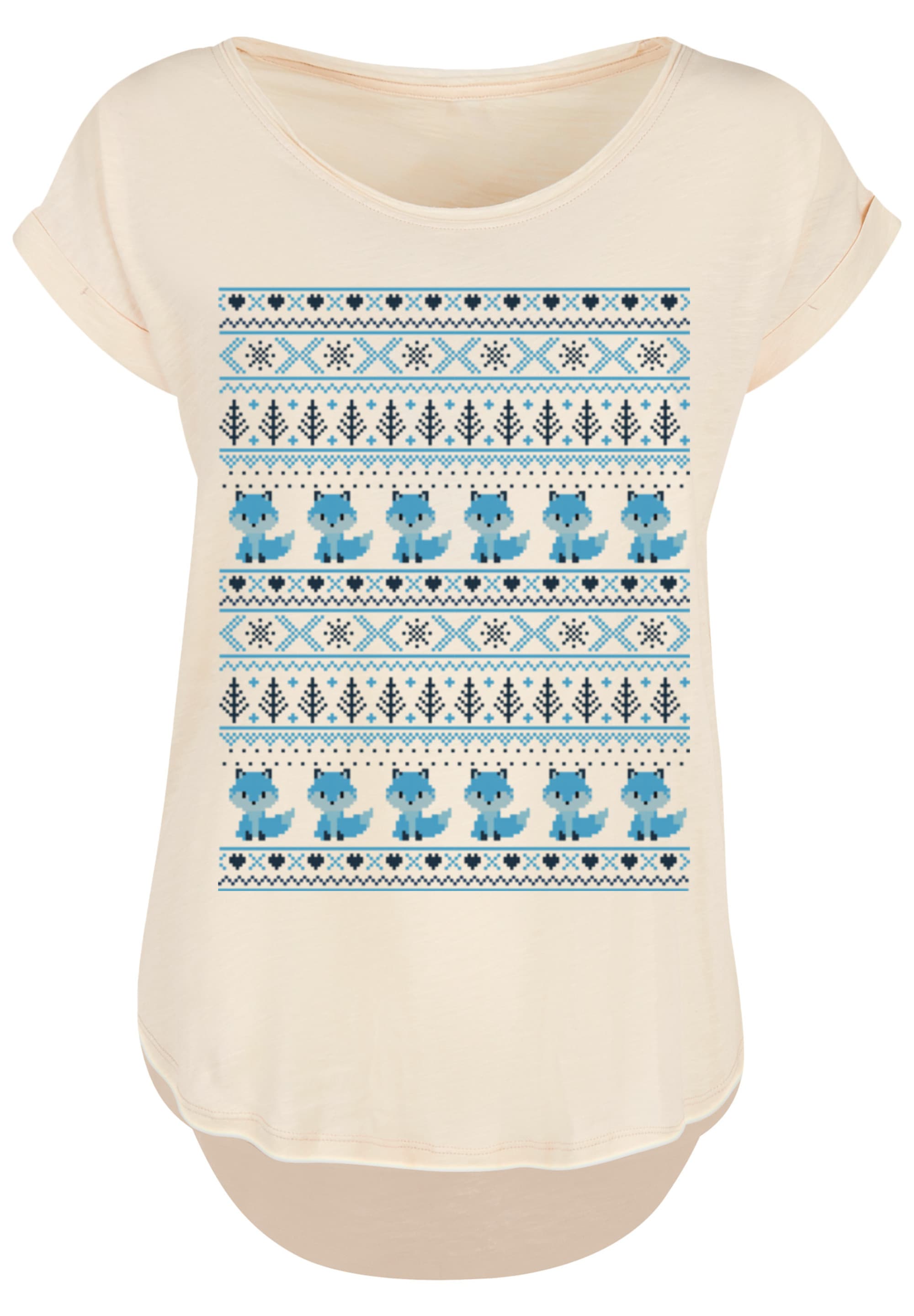F4NT4STIC T-Shirt »Christmas Fuchs Weihnachten Muster«, Print
