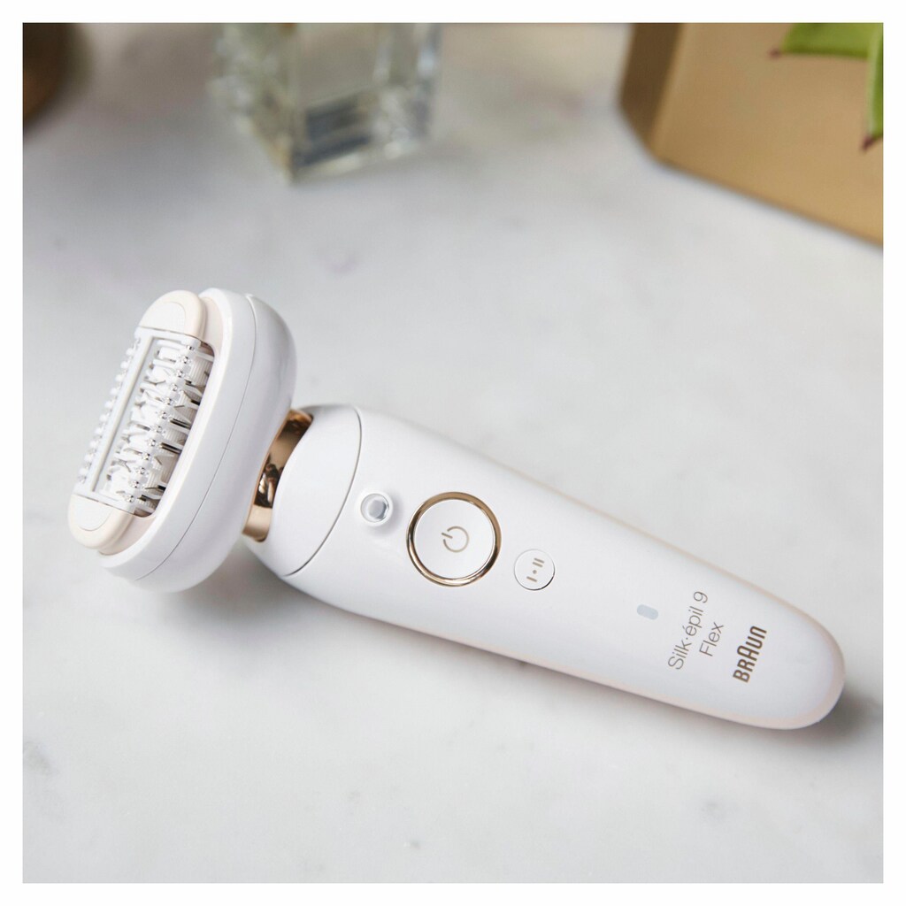 Braun Epilierer »Silk-épil 9 Flex 9-001«, kabellose Wet & Dry-Epilation, breiter Kopf mit 40 Pinzetten