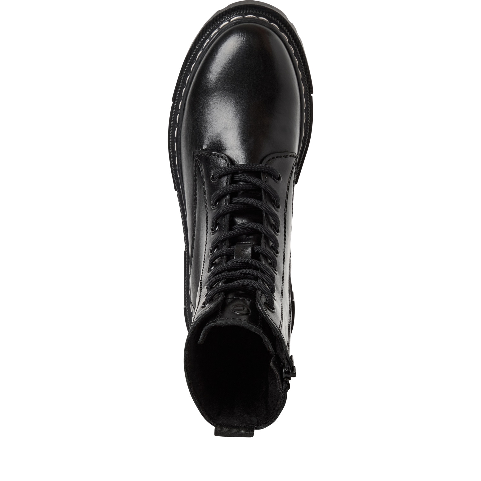 Tamaris Schnürstiefelette, Blockabsatz, Plateau, Schnürboots mit Logoprägung am Schaft