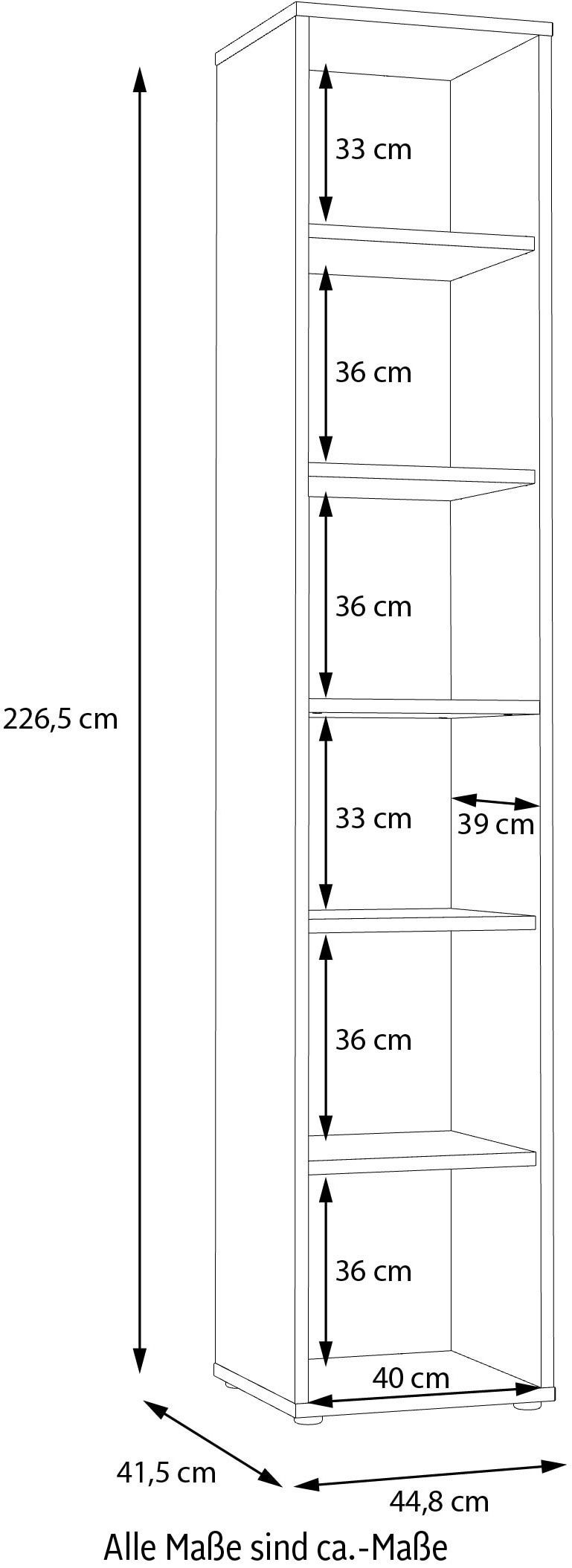 FORTE Aktenregal »Keflav«, Breite 44,8 cm