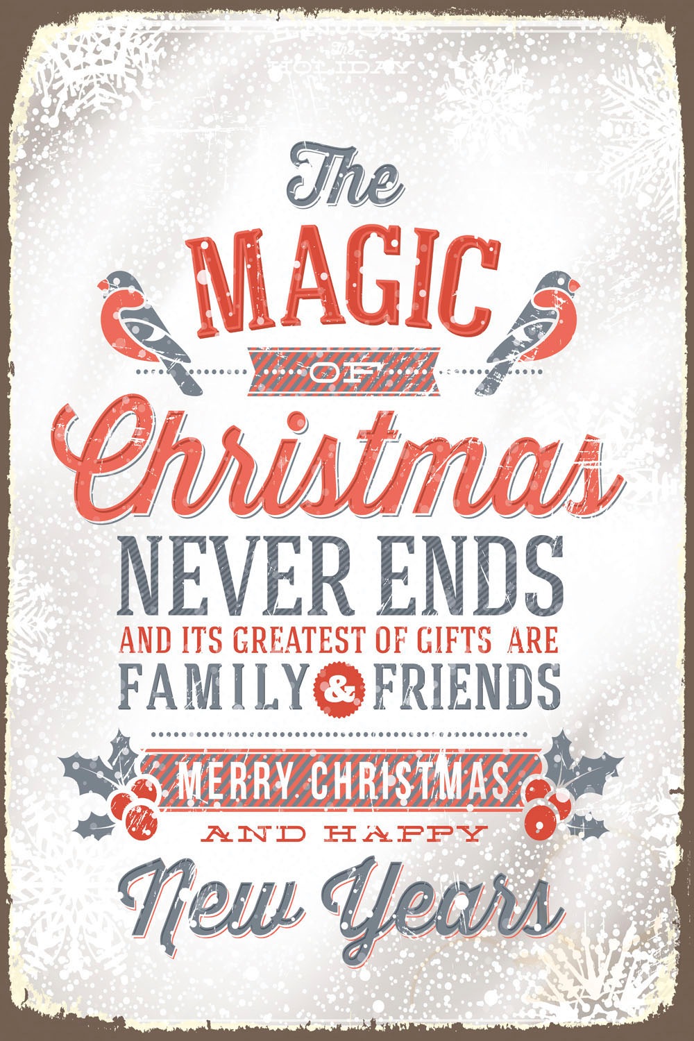 queence Metallbild "The Magic of Christmas" Schriftzug  Schriftzüge  Sprüch günstig online kaufen